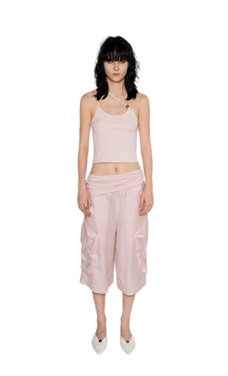 Strap Asymmetric Knit Cami