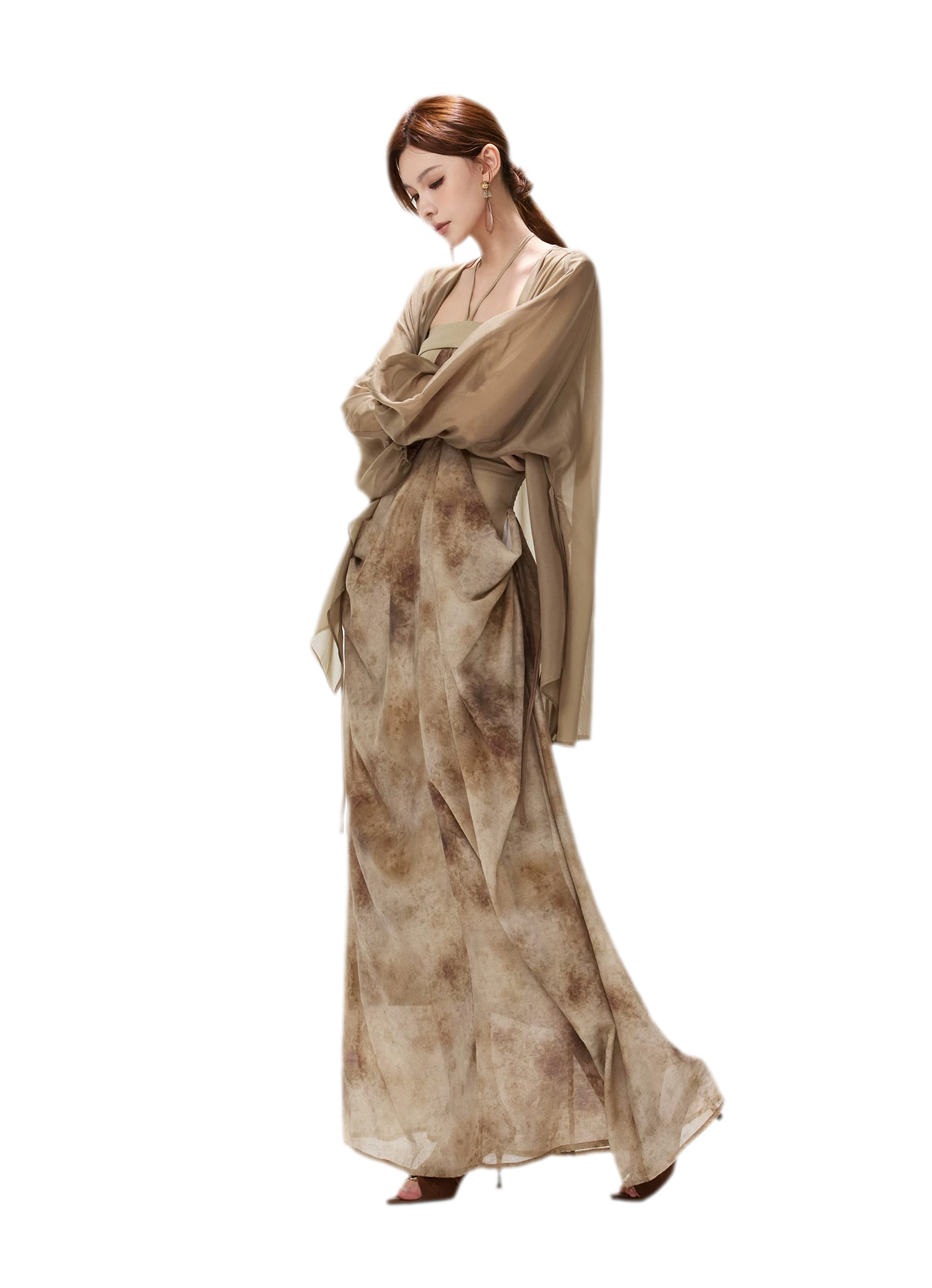 Sheer Wrap Asymmetric Blouse