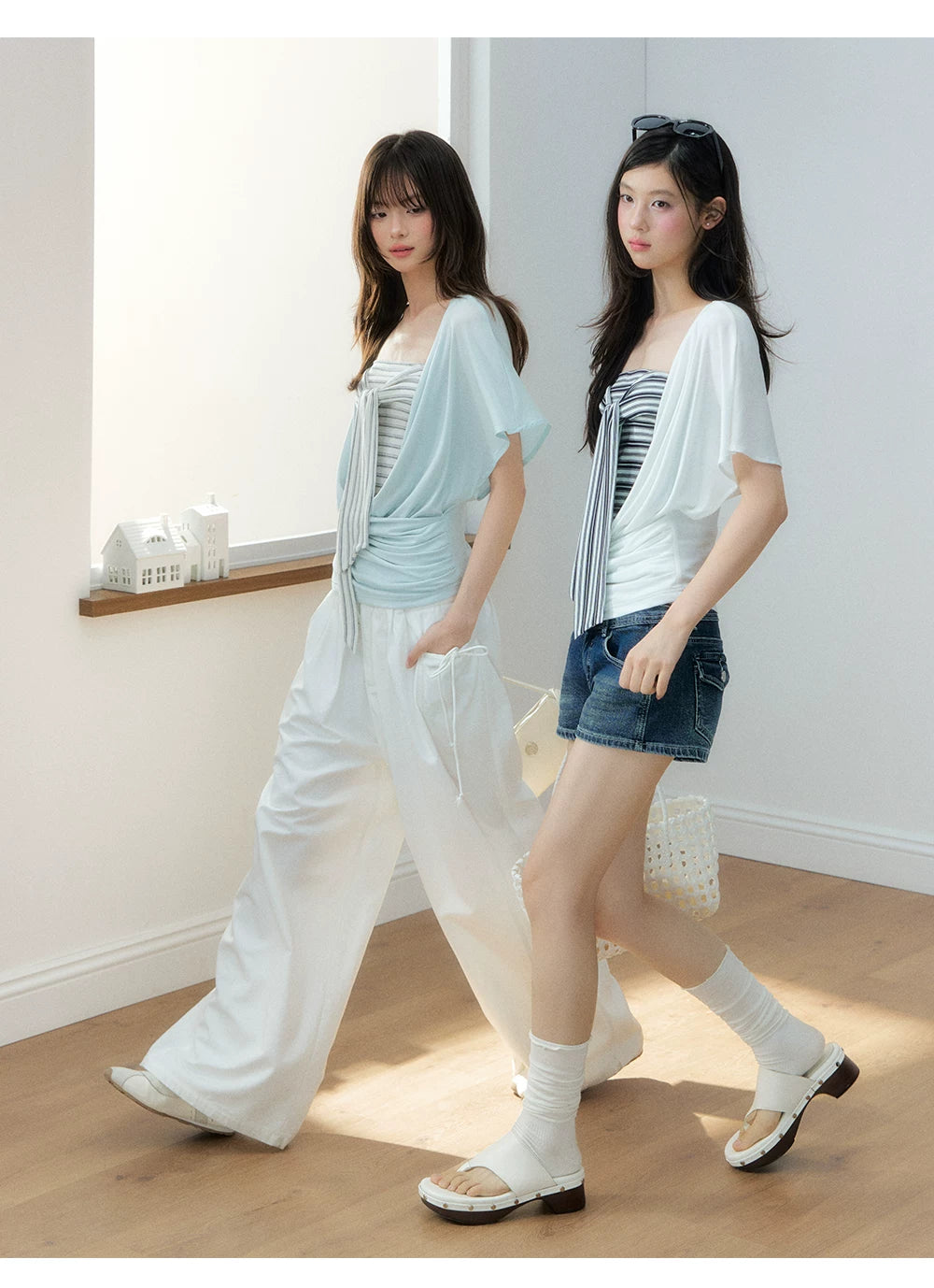 Original Lyocell Batwing Sleeve Top & Bustier Set