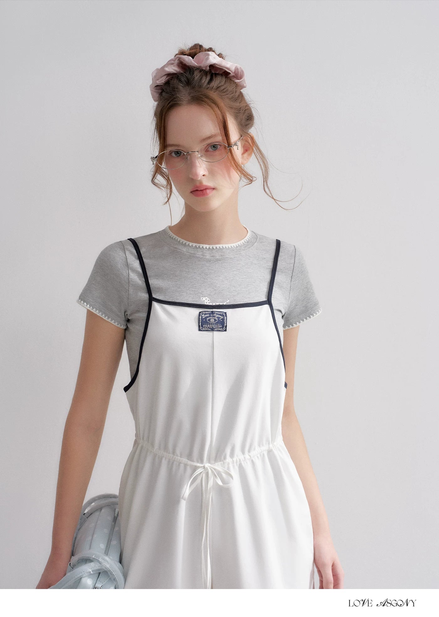 Contrast Piping Drawstring Waist Jumpsuit