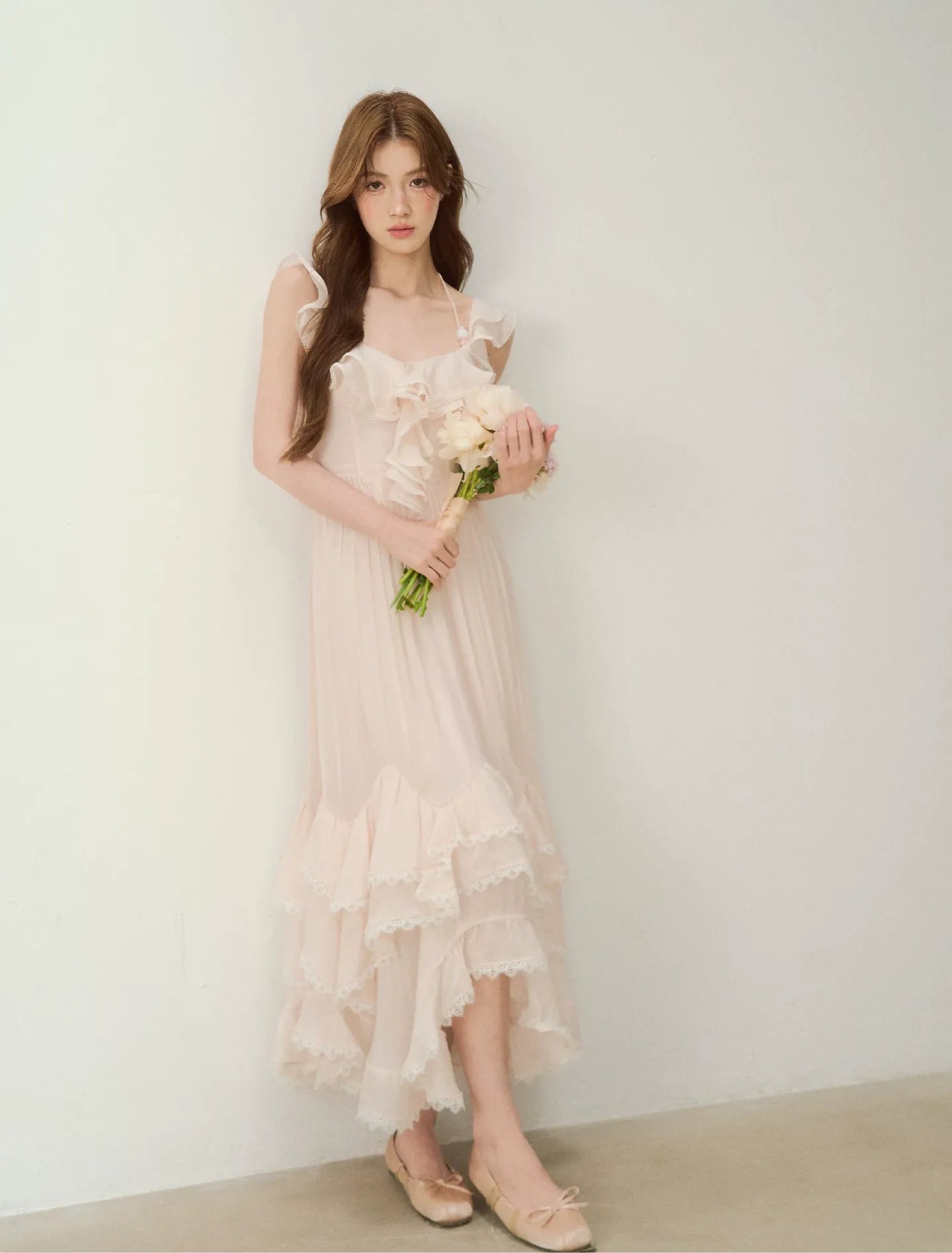 Soft Drape Ruffle Dress