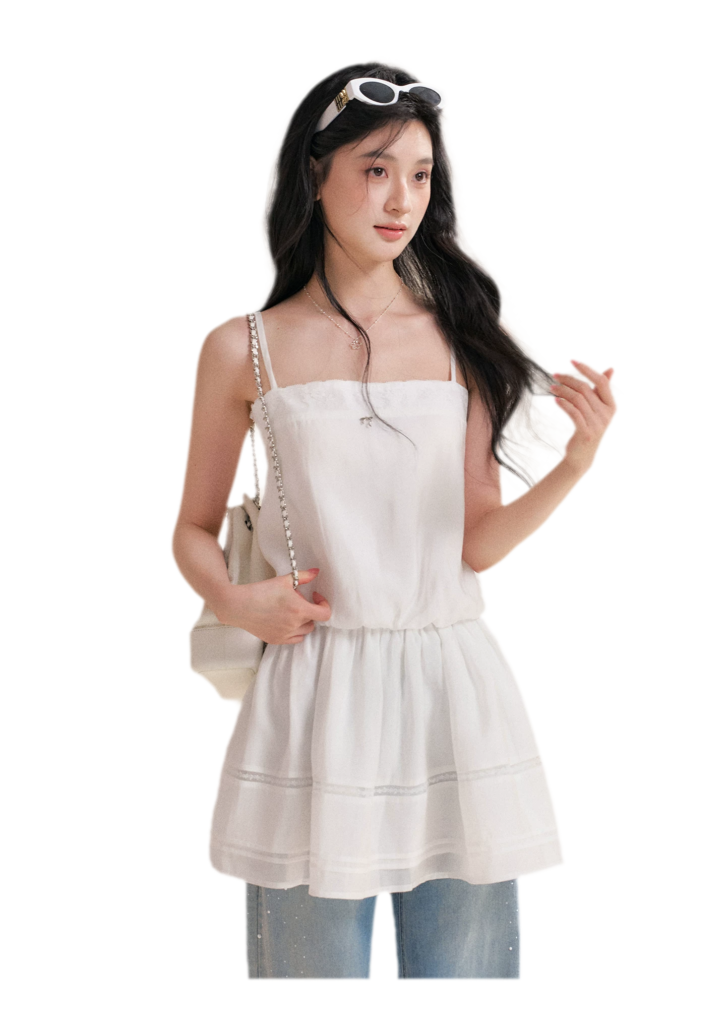 Soft Tencel Lace Dress & Cardigan Set