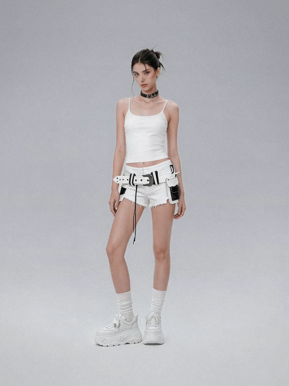 Square Toe Leather Sneakers