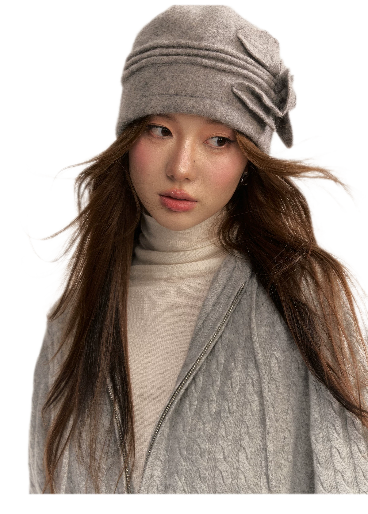 Wool-Blend Cable-Knit Hooded Set