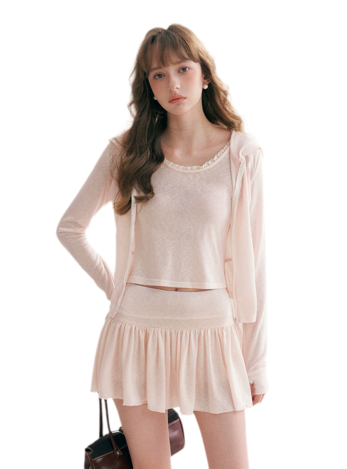 Lyocell Hooded Skirt Set