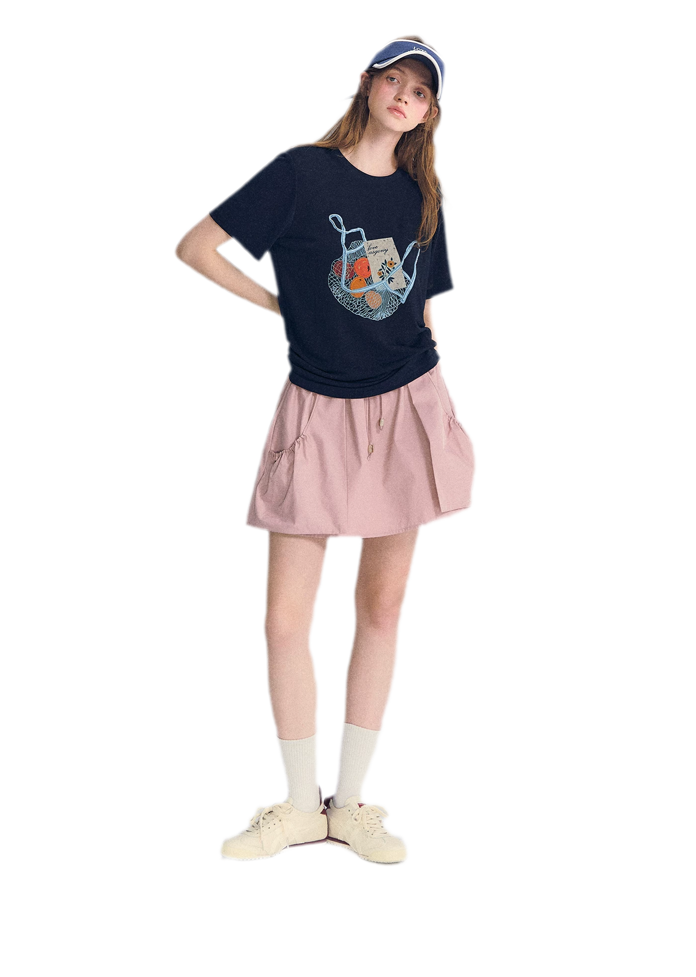 Drawstring A-Line Skirt