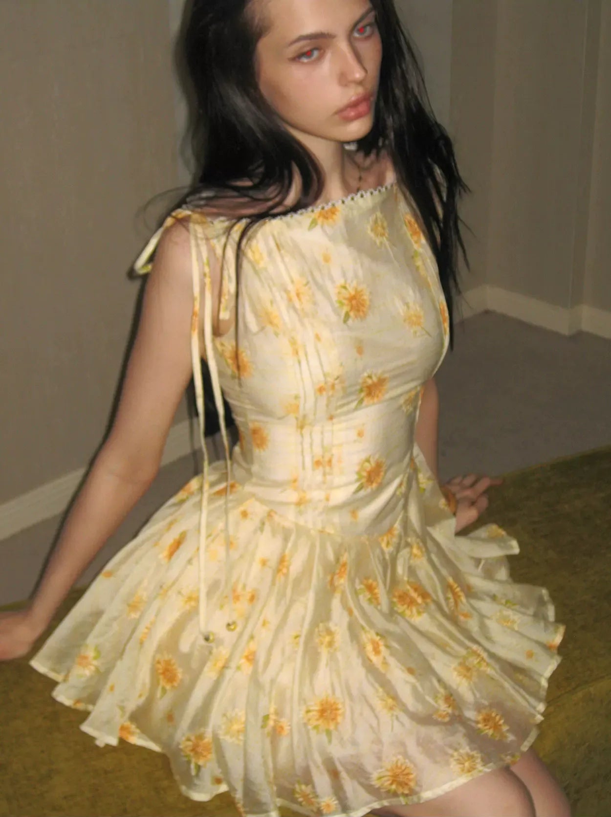 Daisy Embroidered Mini Dress