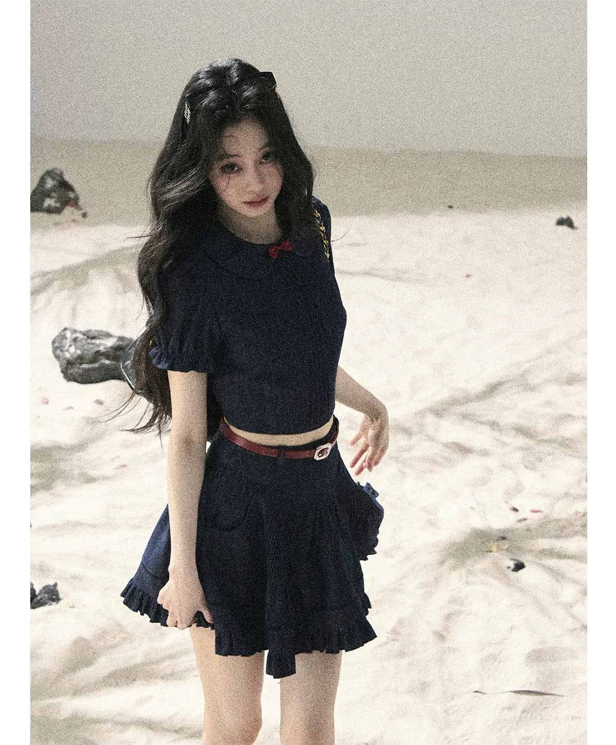 Seaside Pintuck Denim Set