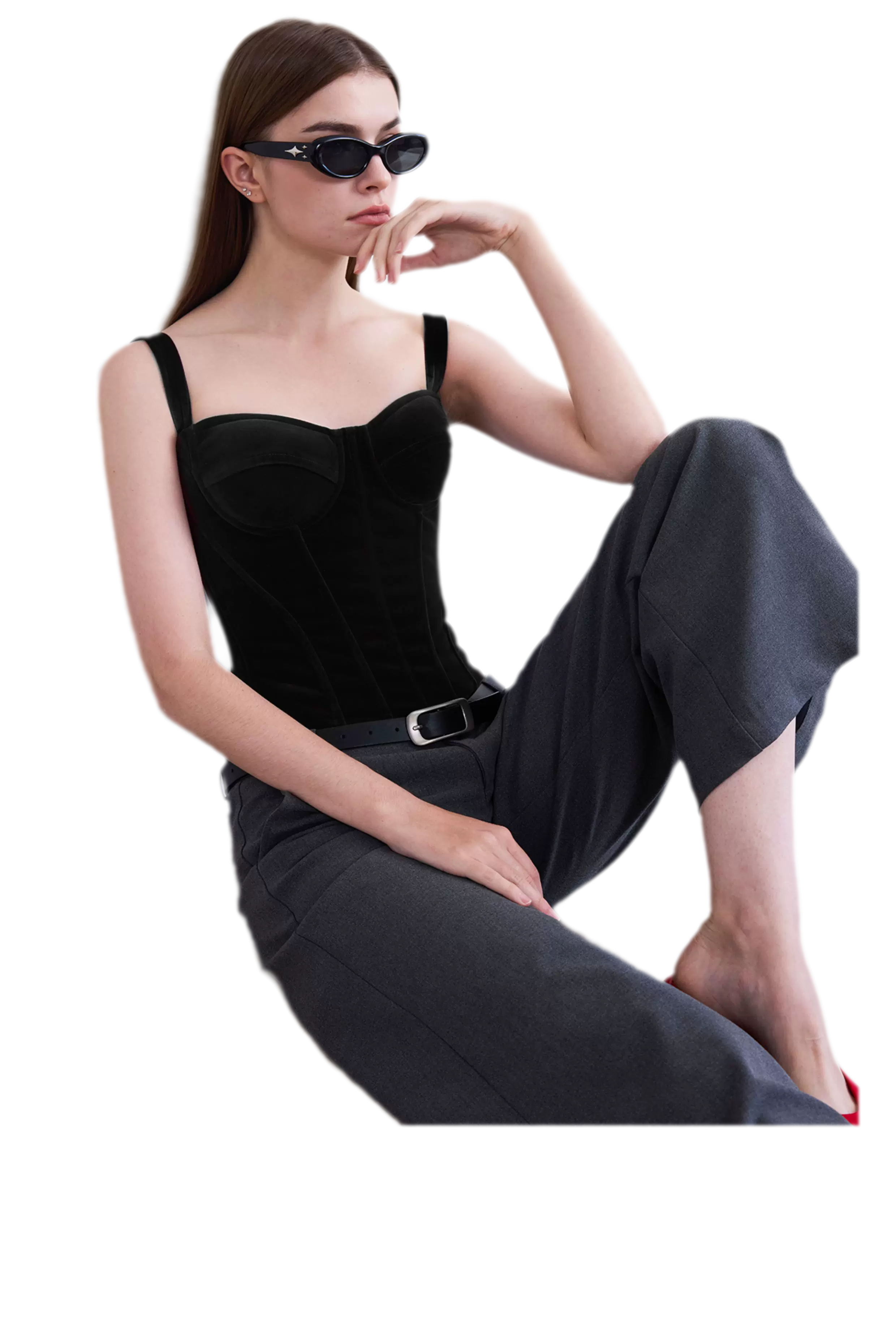 Velvet Boned Corset Top