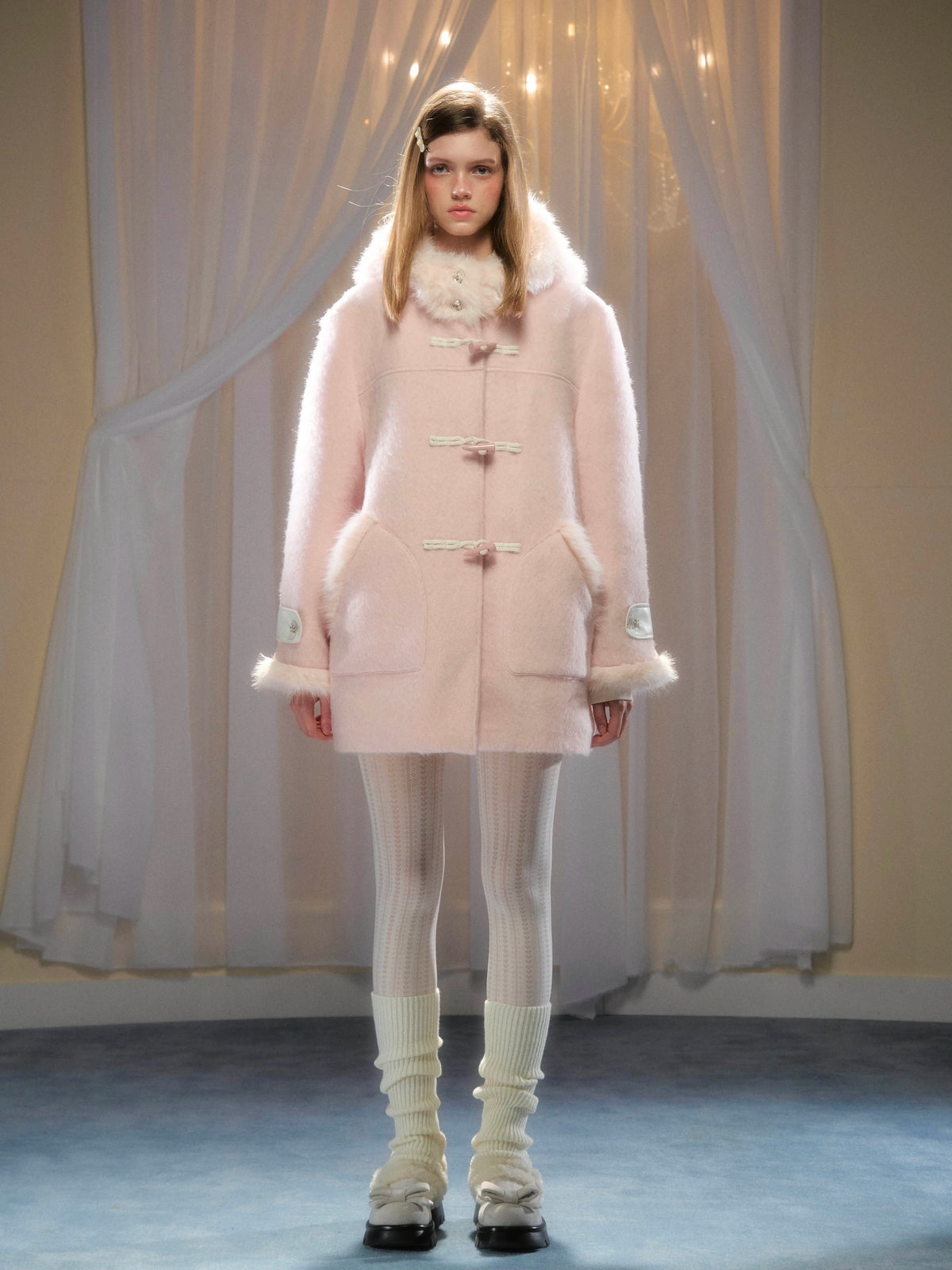 Wool Blend Hooded Duffle Coat