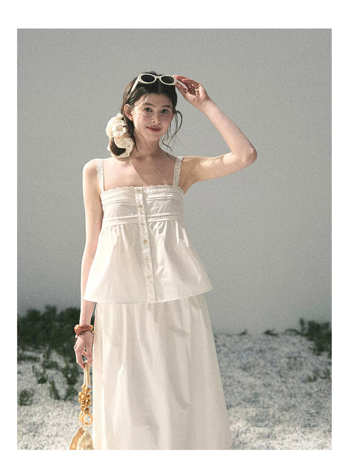 "Summer Breeze on Cloud Shoulders" French Lace Two-Piece