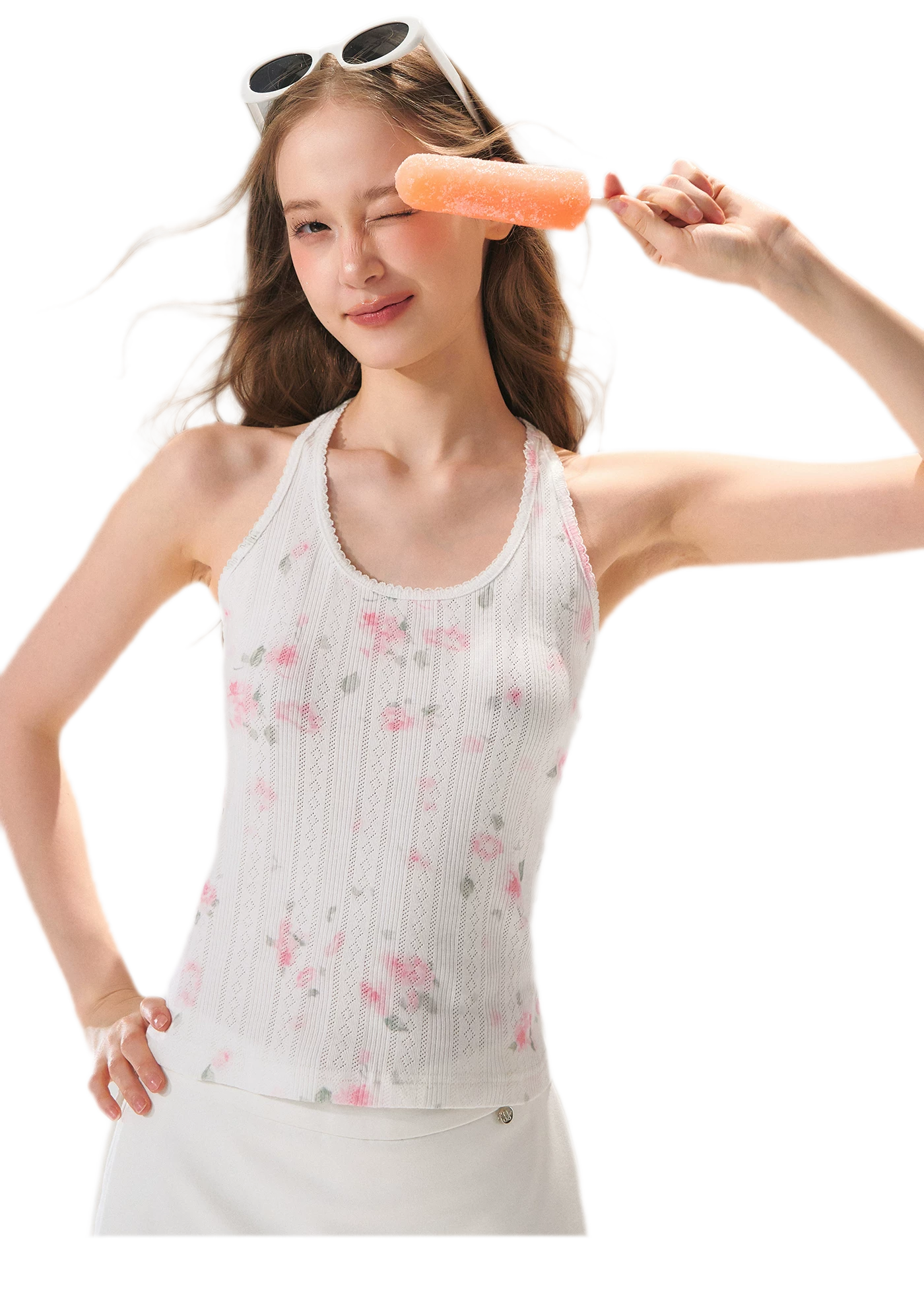 Floral Textured Knit Tank