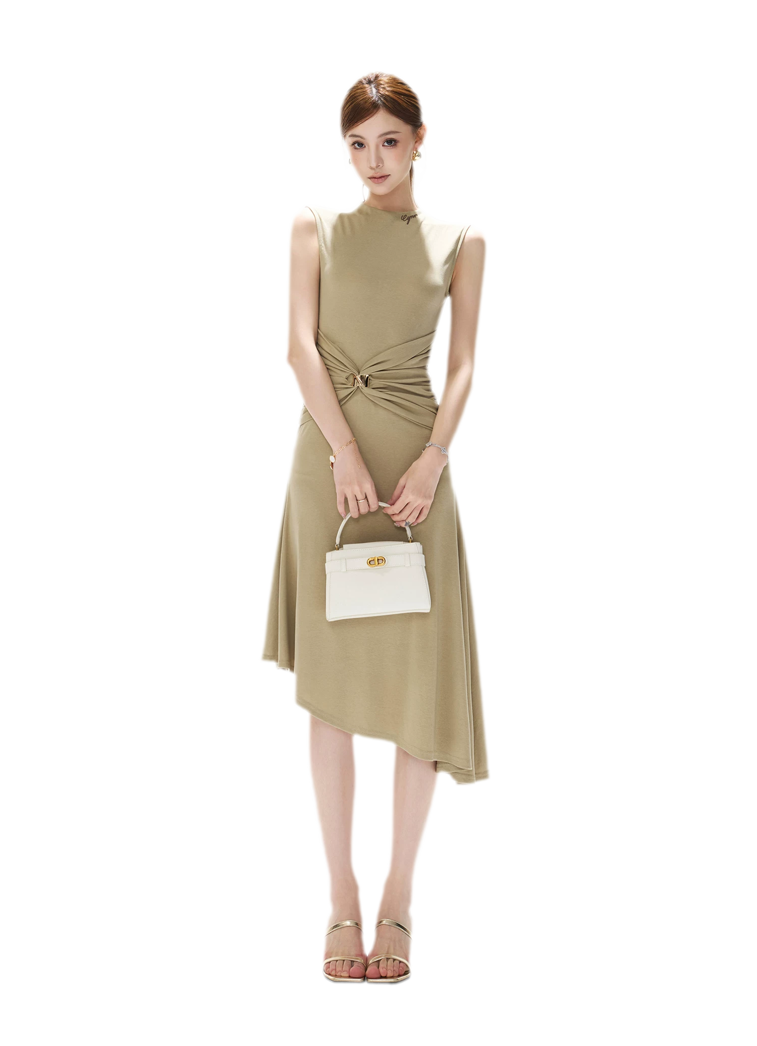 Twist Waist Asymmetric Dress
