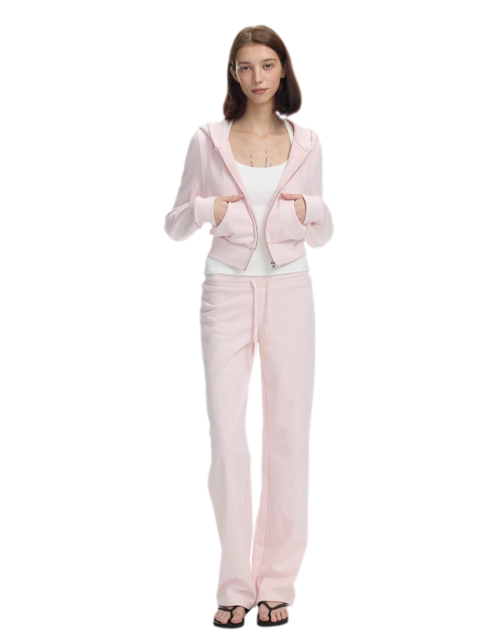 Ribbed Slim-Fit Cropped Hoodie