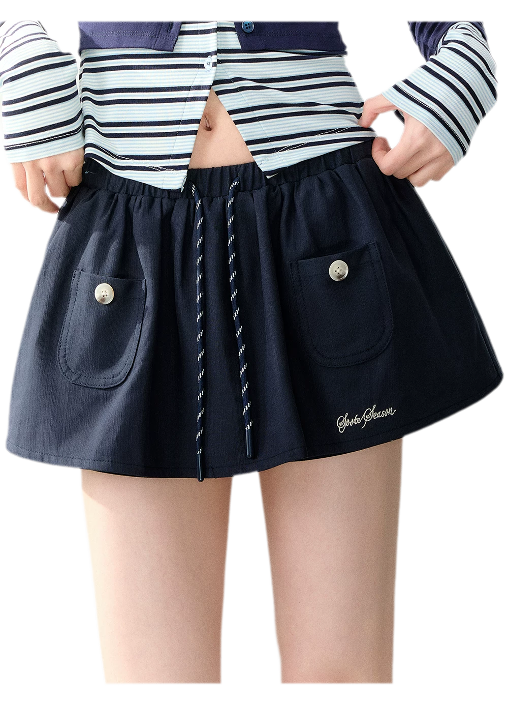 Cotton Lyocell Pocket Skirt