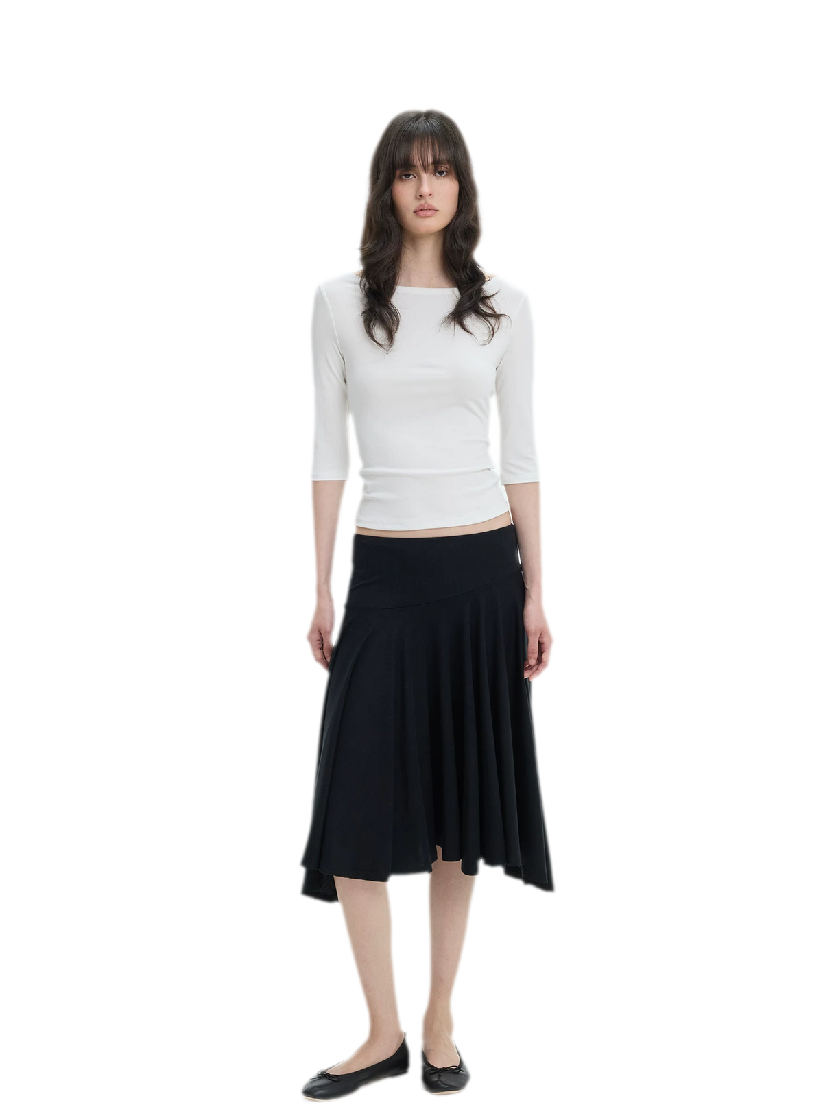 Lyocell Boat Neck Knit Top