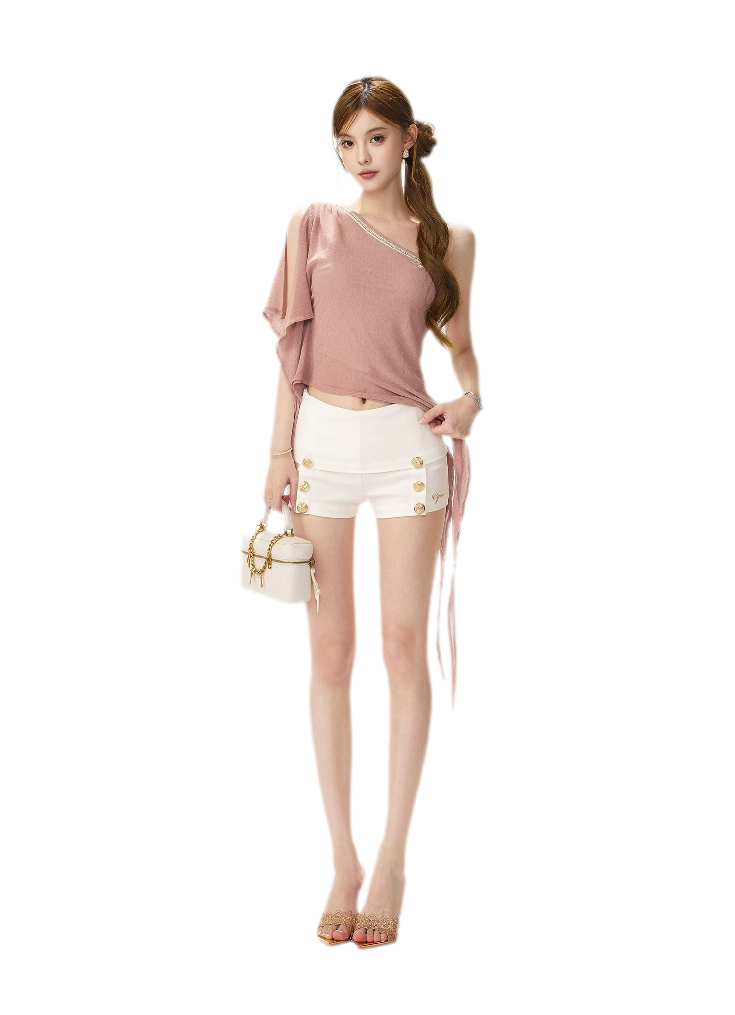 Rhinestone Shoulder Tee