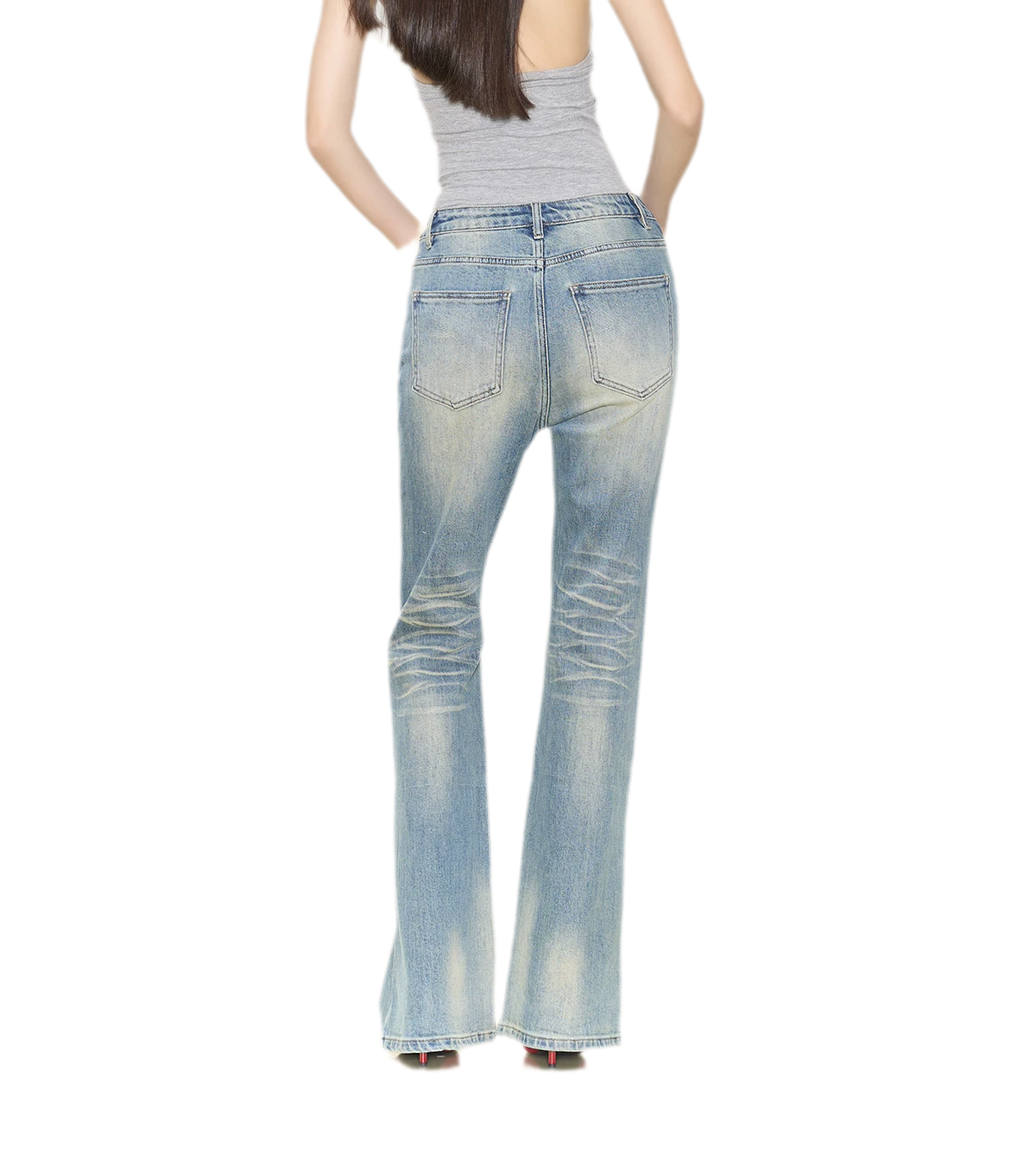 Pearl Embellished Straight Jeans