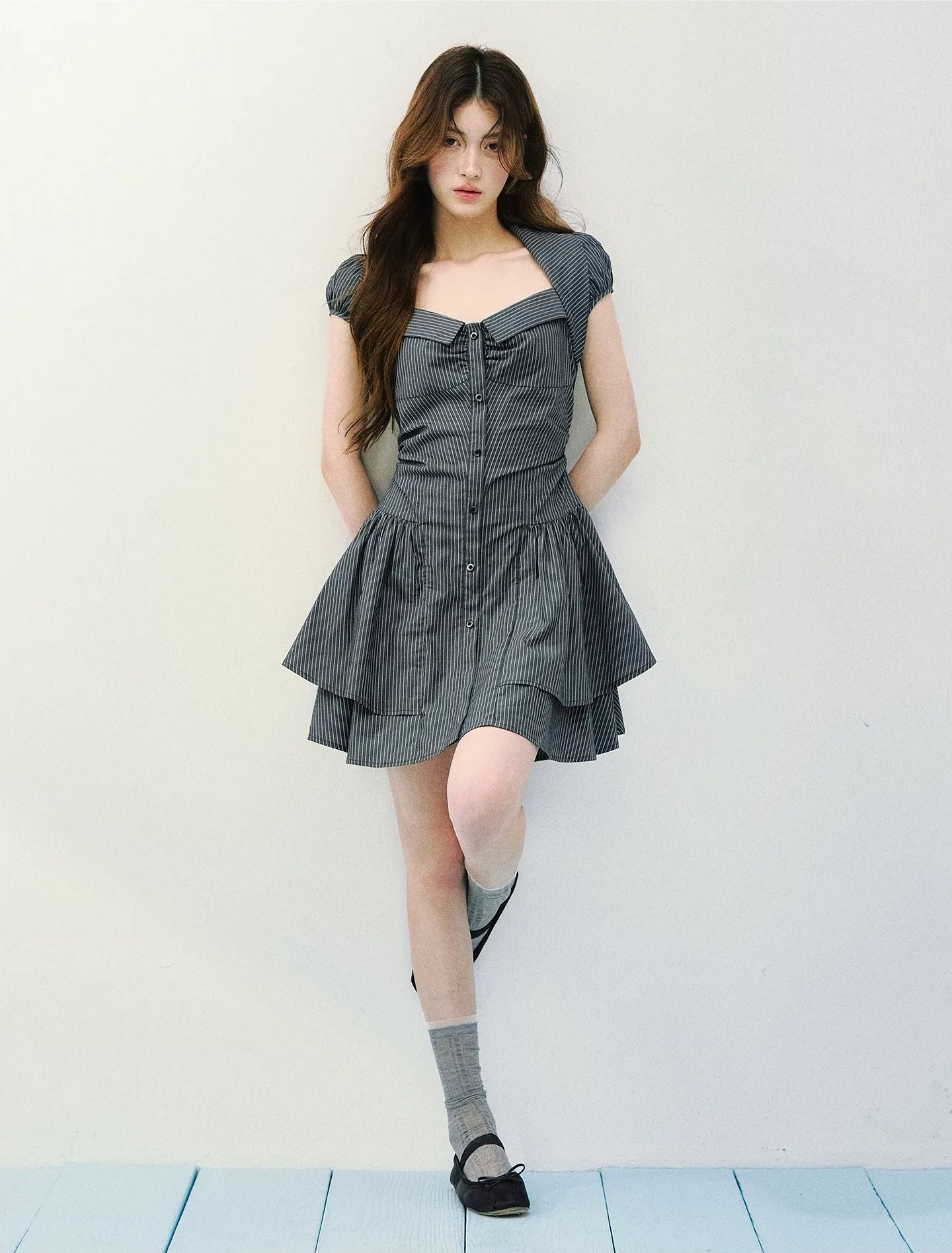 Vintage Striped Shirt Dress