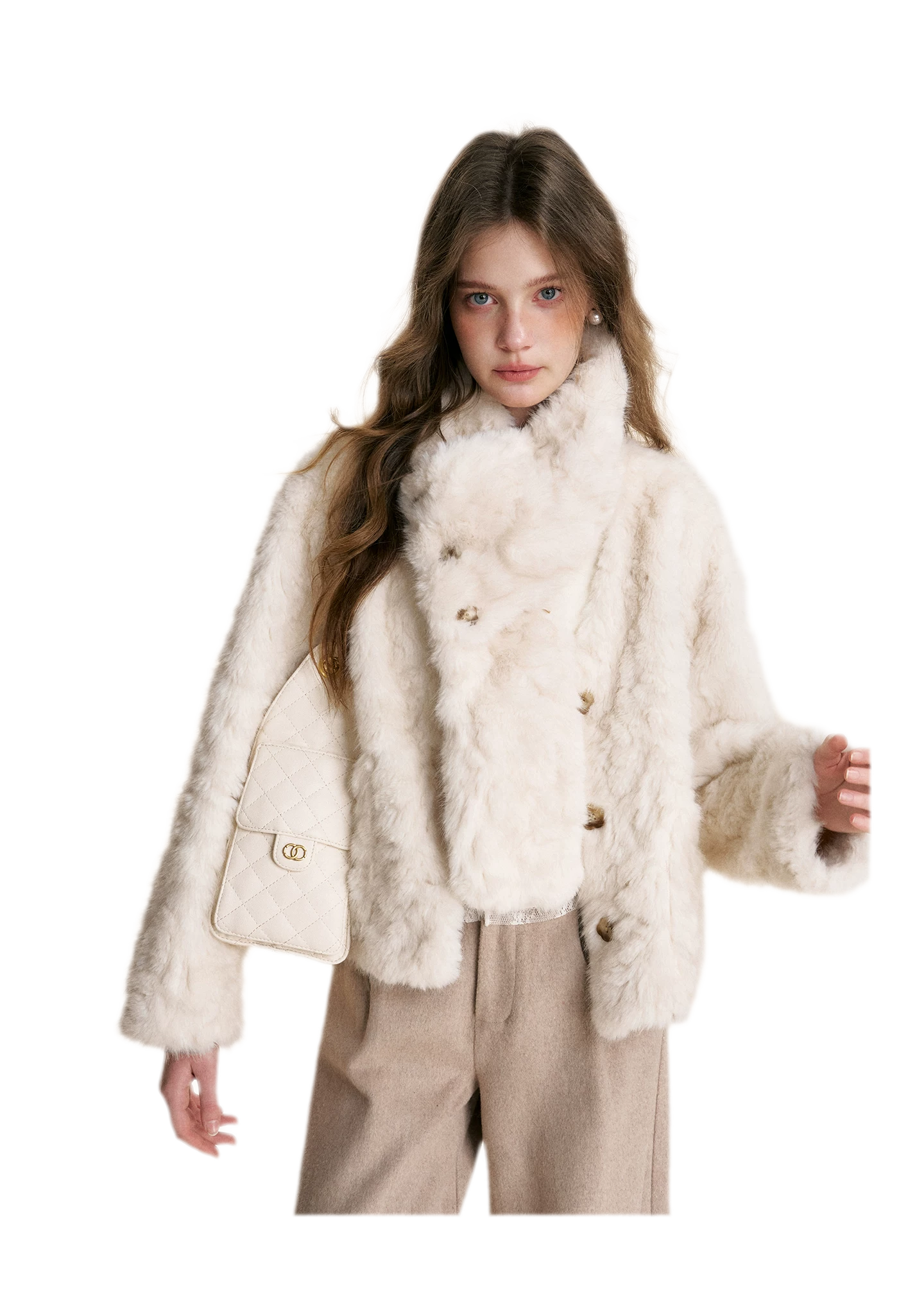 Detachable Scarf Plush Jacket