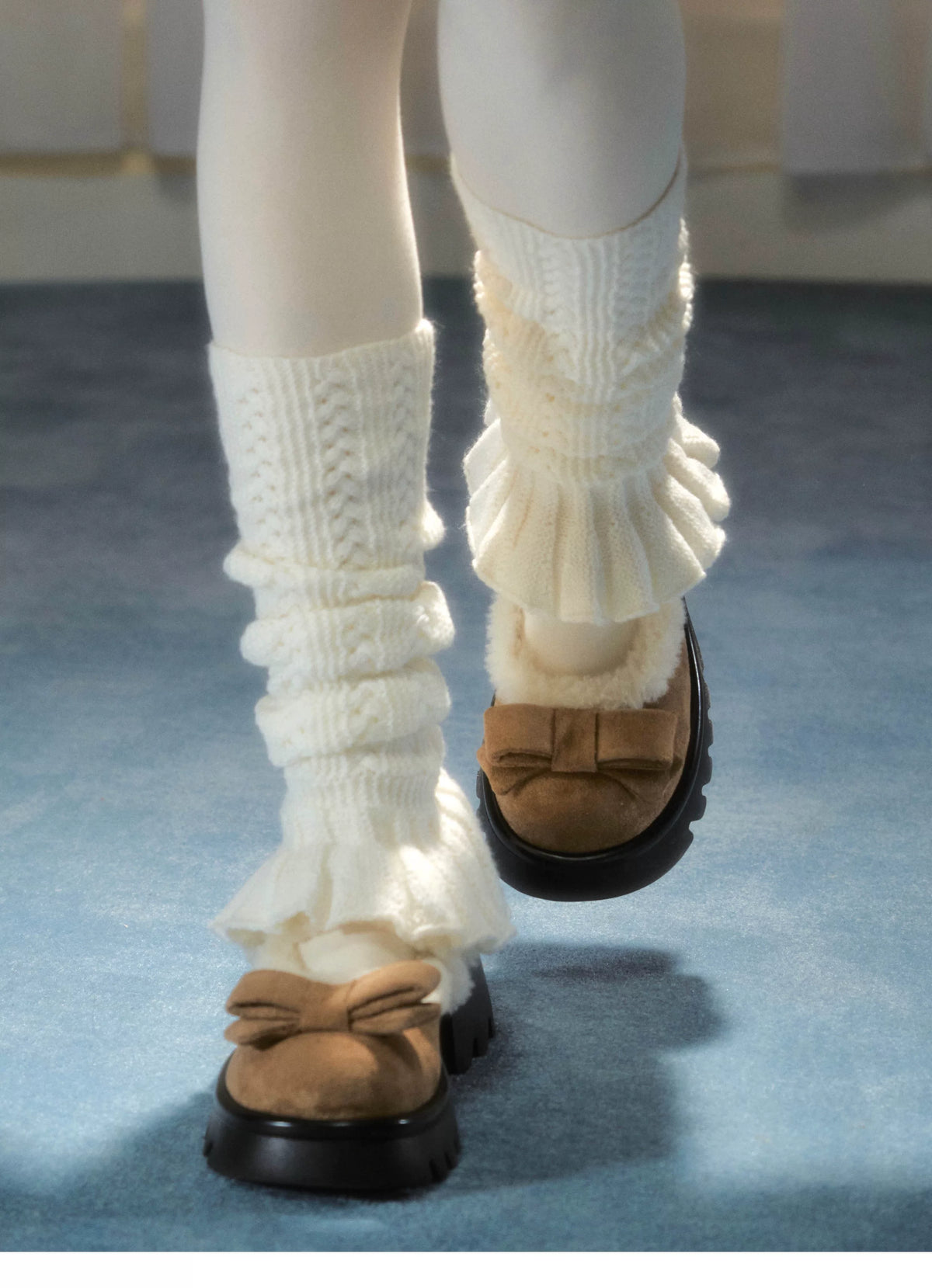 Plush Bow Platform Mary Janes