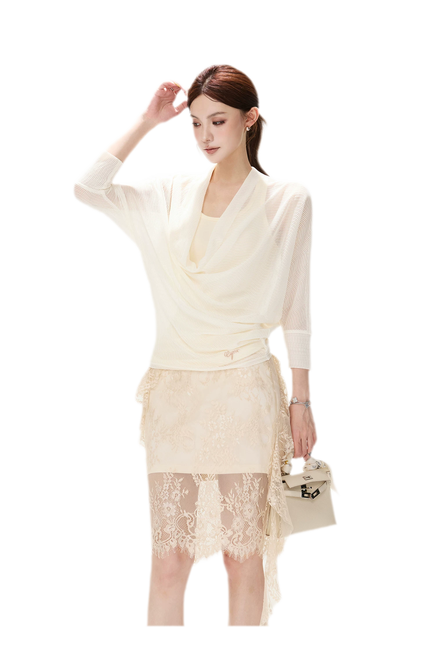 Sheer Batwing Off-Shoulder Top