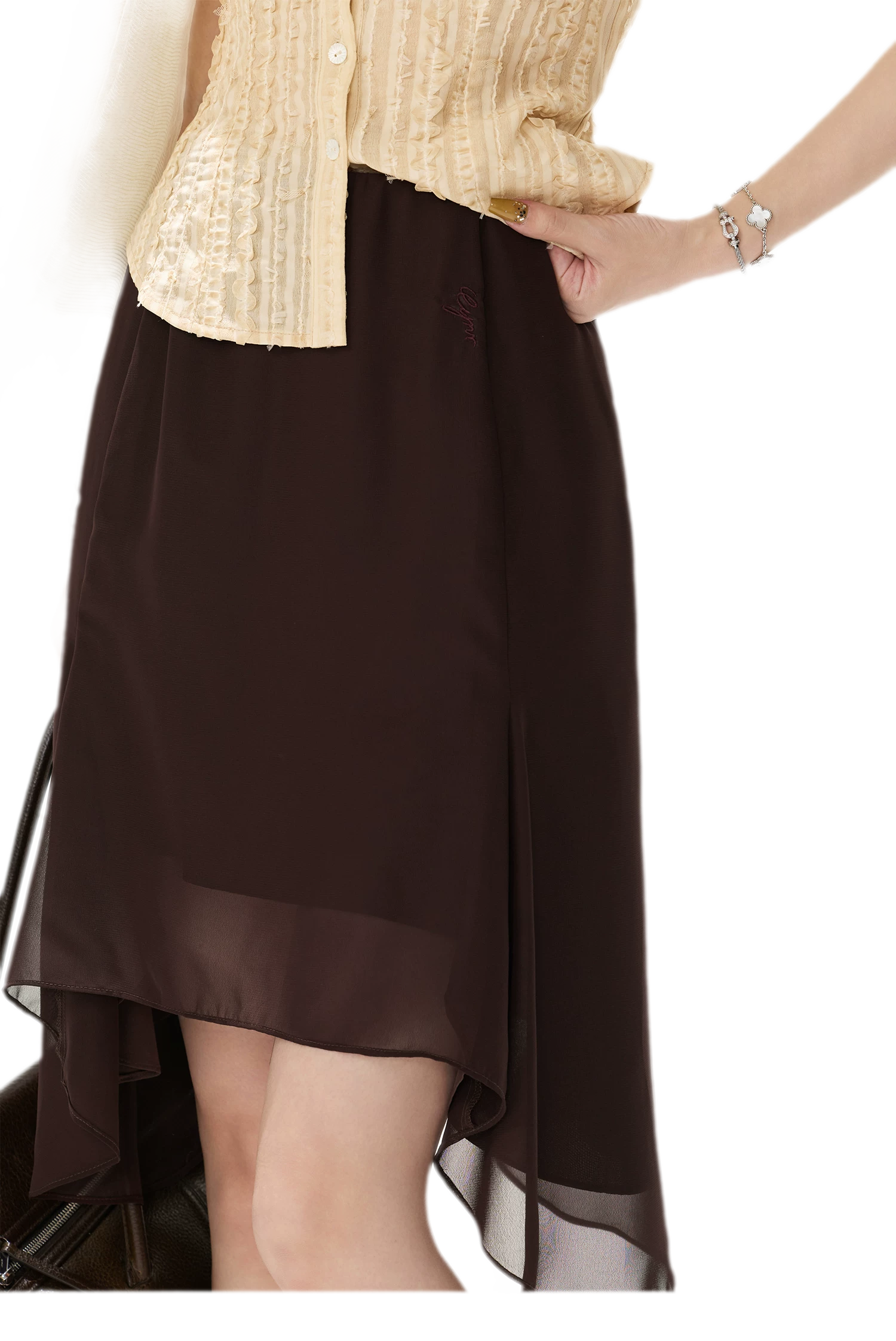 Drapey Asymmetrical Midi Skirt
