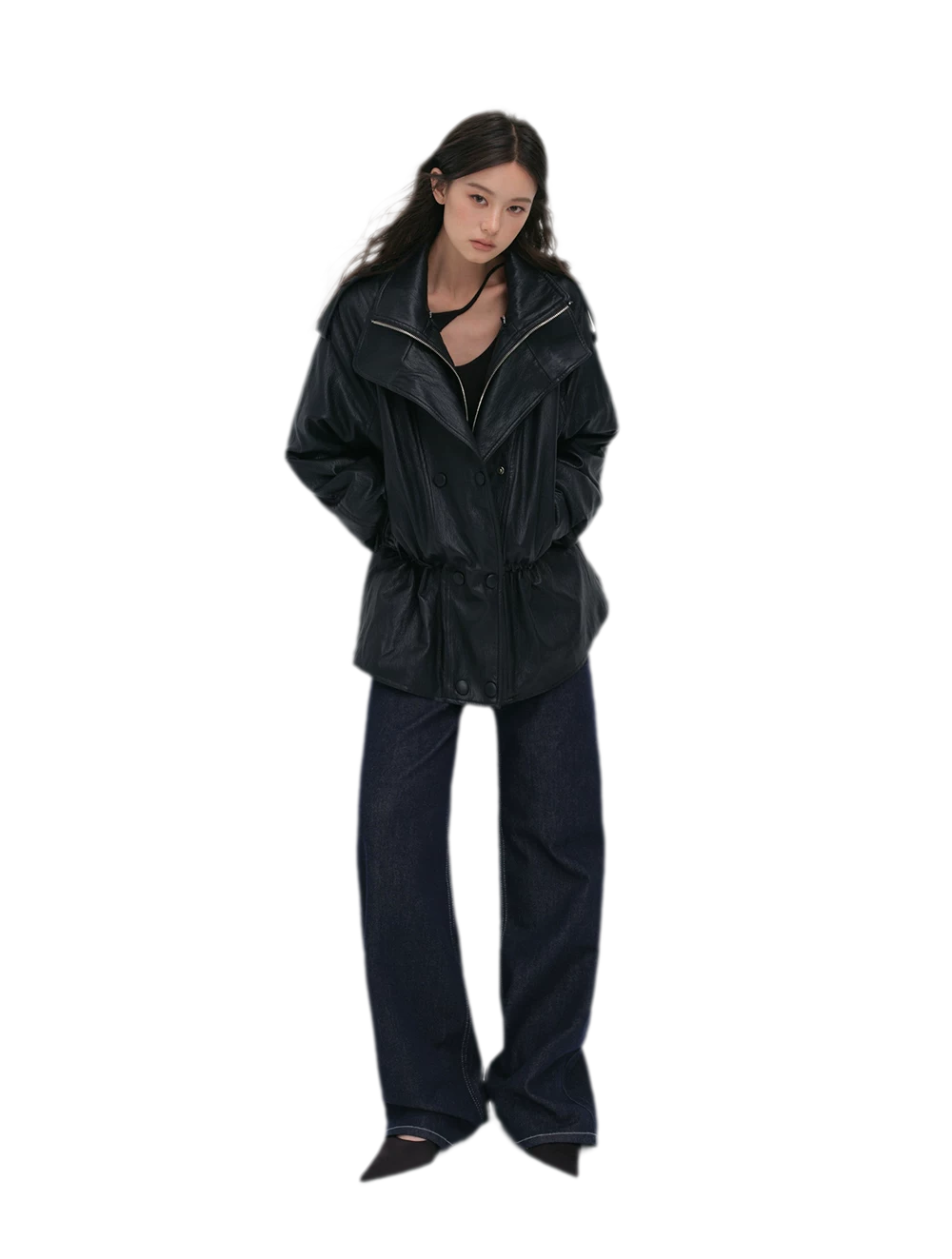 Detachable PU Down Puffer Jacket