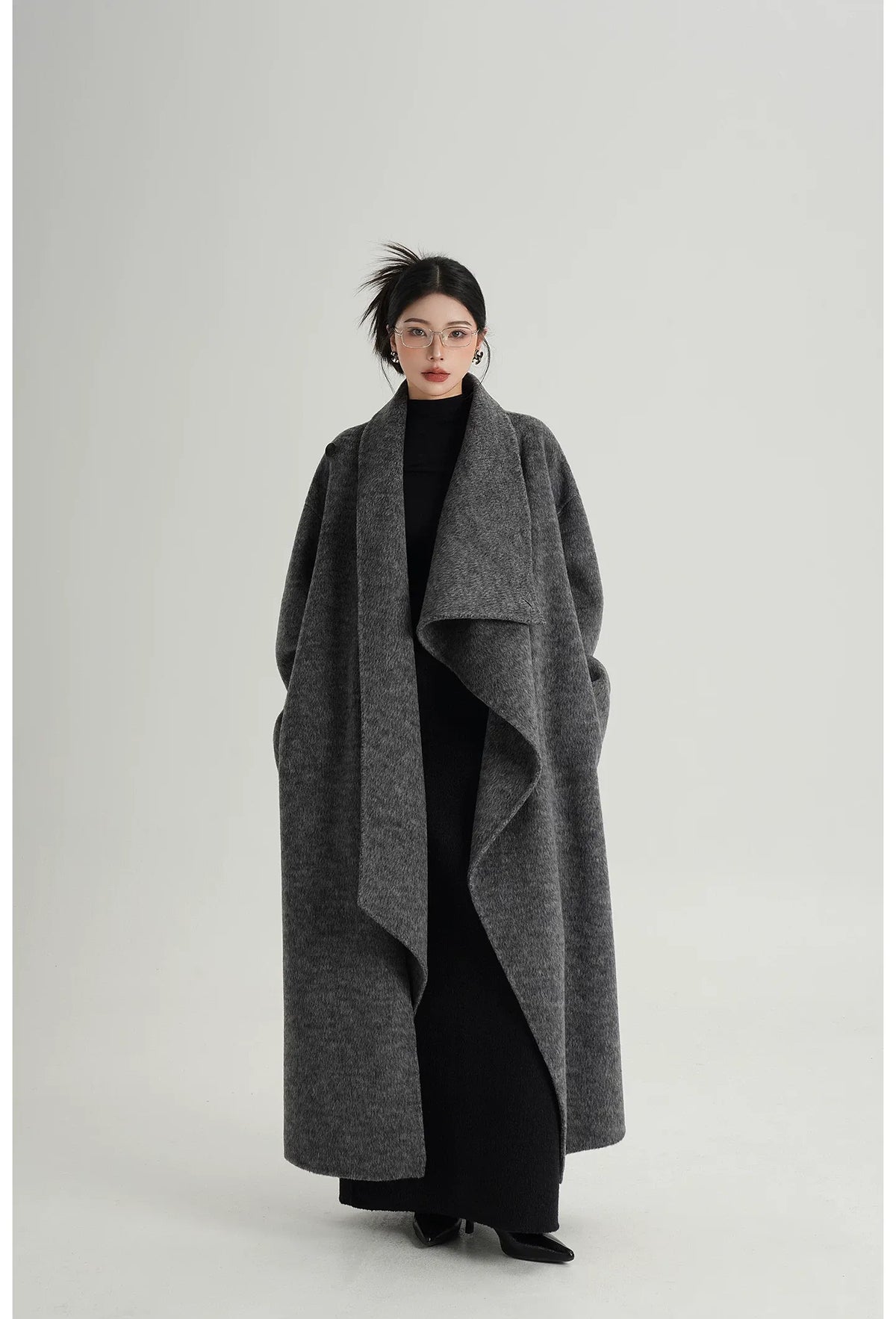 Cashmere Wrap Longline Wool Coat