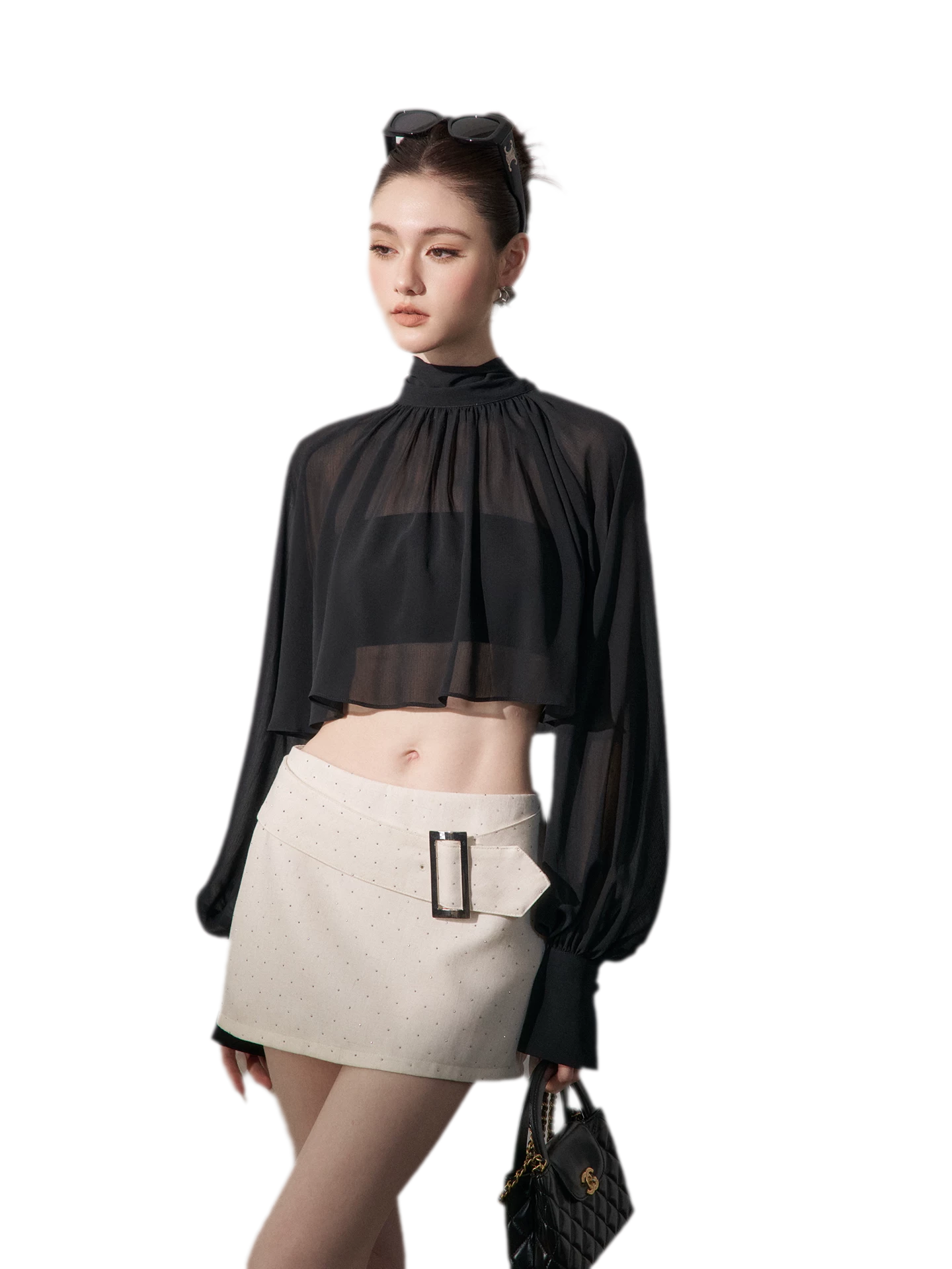 Rhinestone Low Rise Mini Skirt