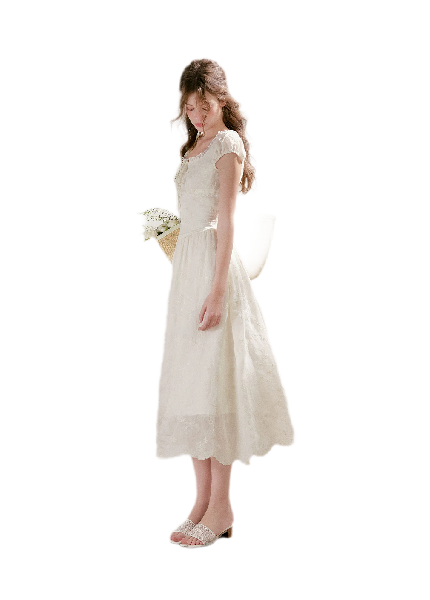 Lace Embroidered Midi Dress