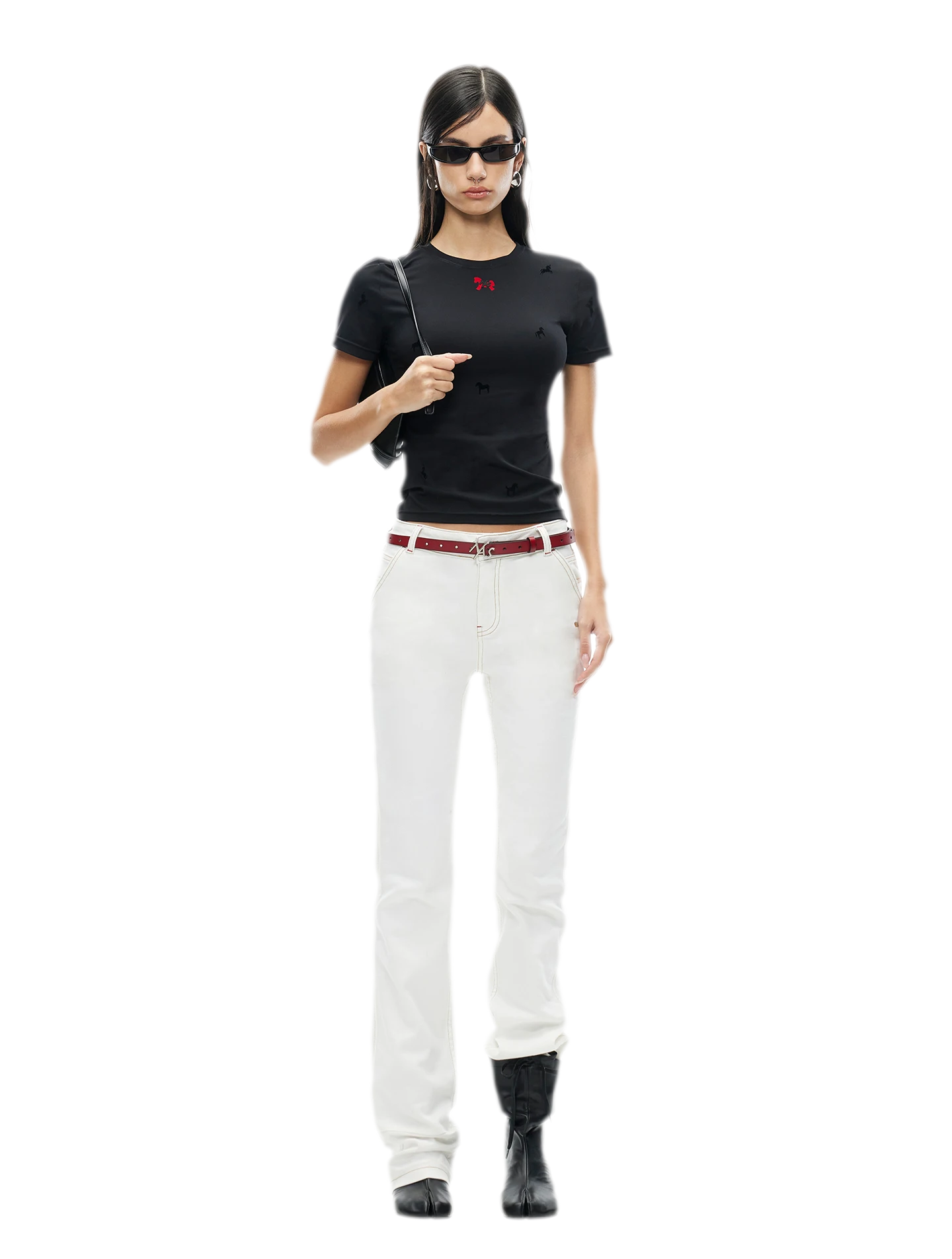 White Denim Jeans - Slim Fit Straight Leg