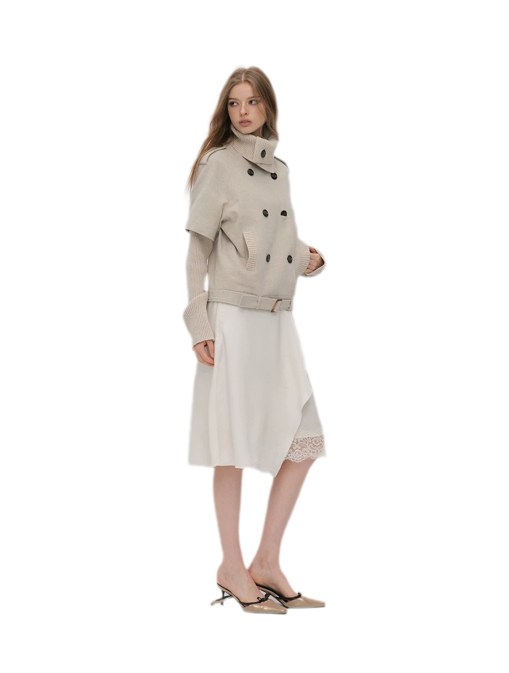 Silky Draped A-Line Skirt