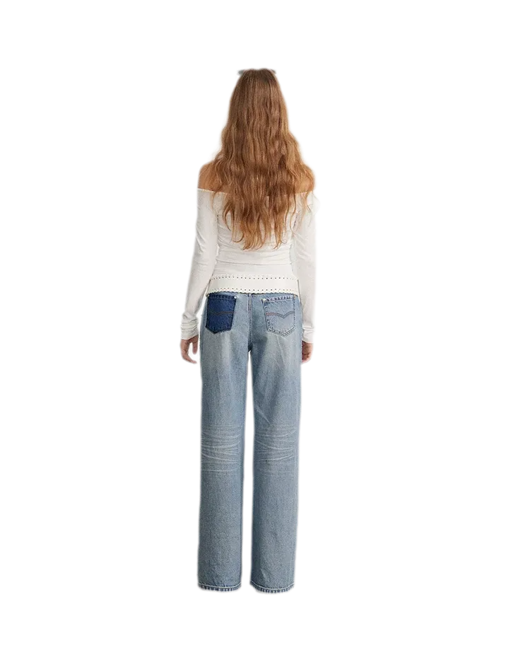 Draped Off-Shoulder Long-Sleeve Top