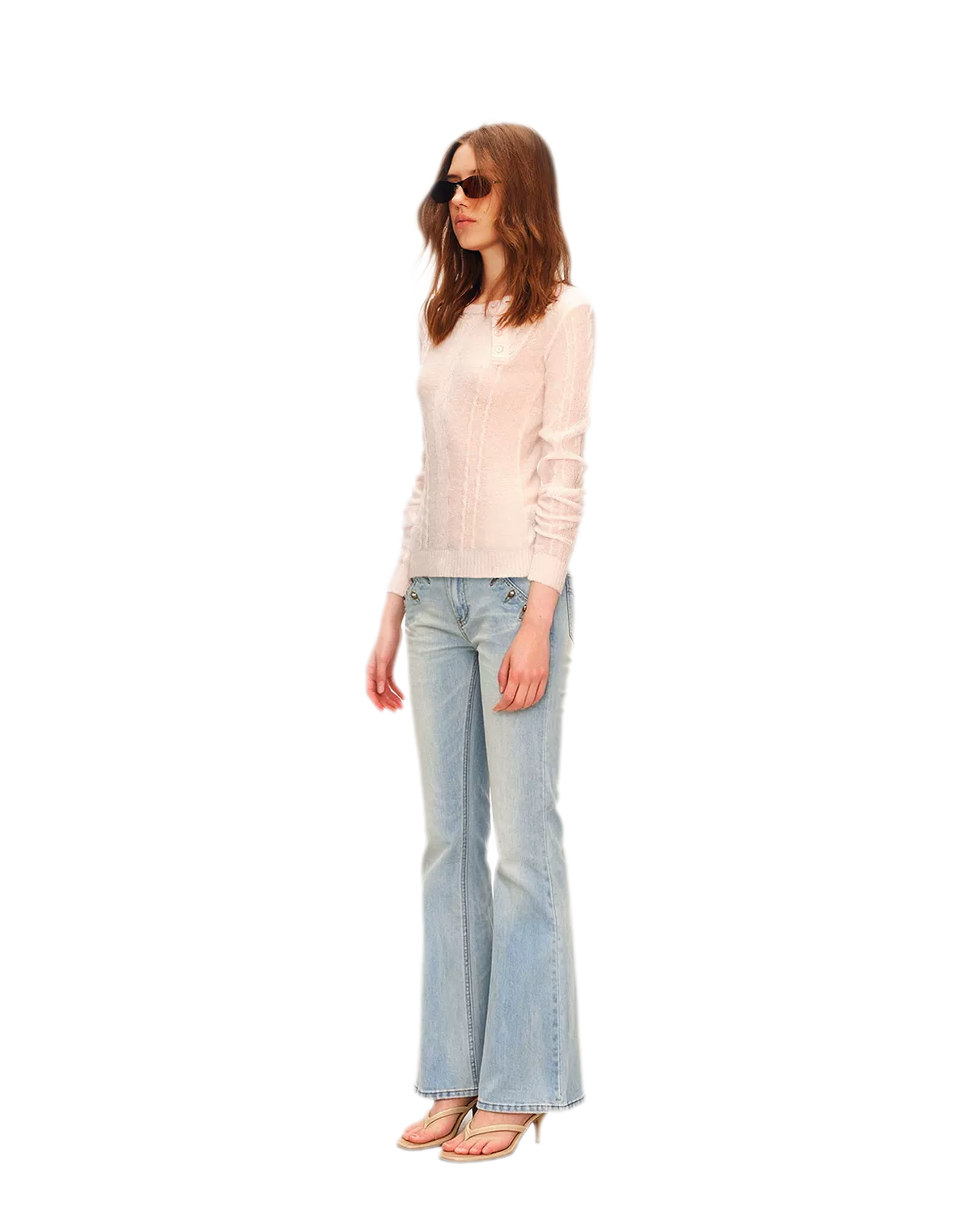 Suéter ajustado de punto de ochos