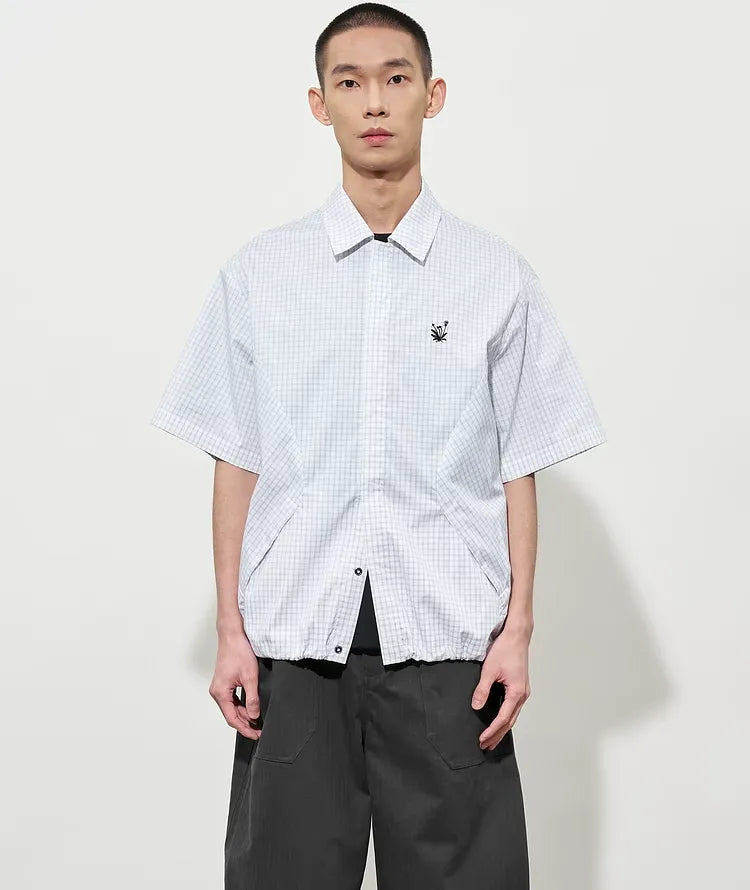 Structured Plaid Short-Sleeve Shirt