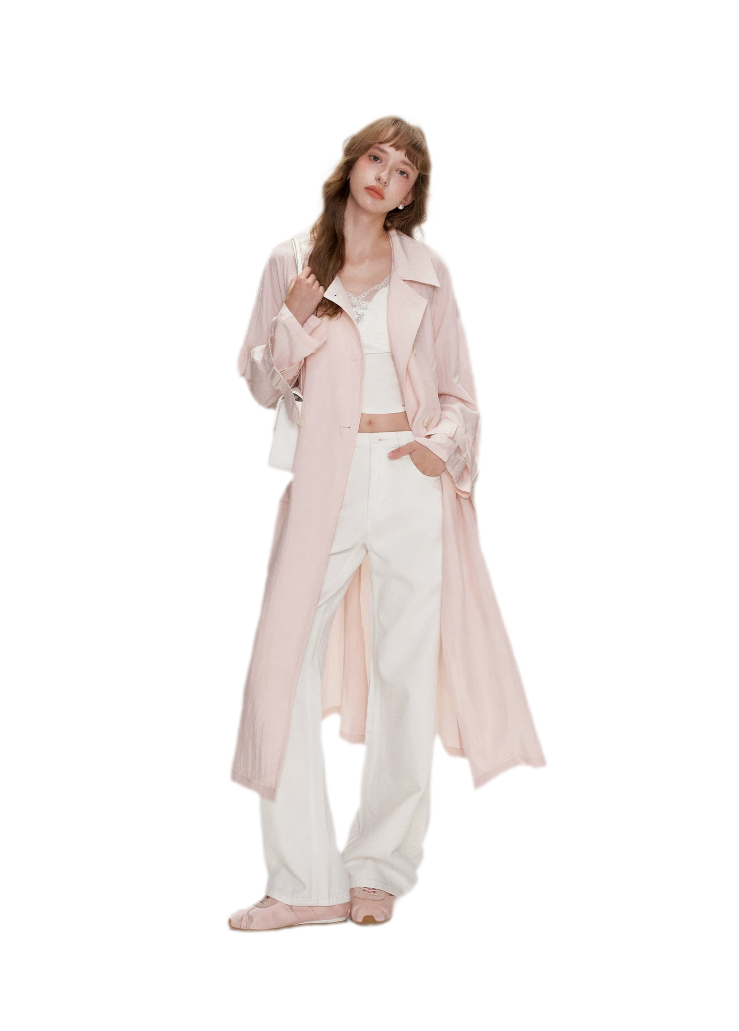 Lightweight Oversized Tie-Waist Trench Coat