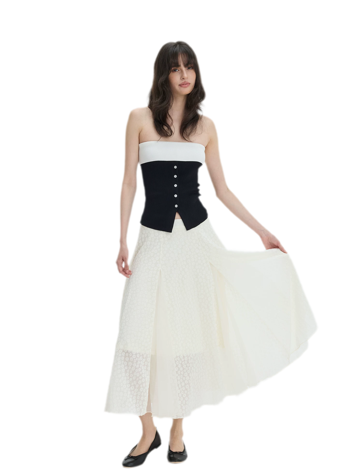 French Colorblock Bandeau Top