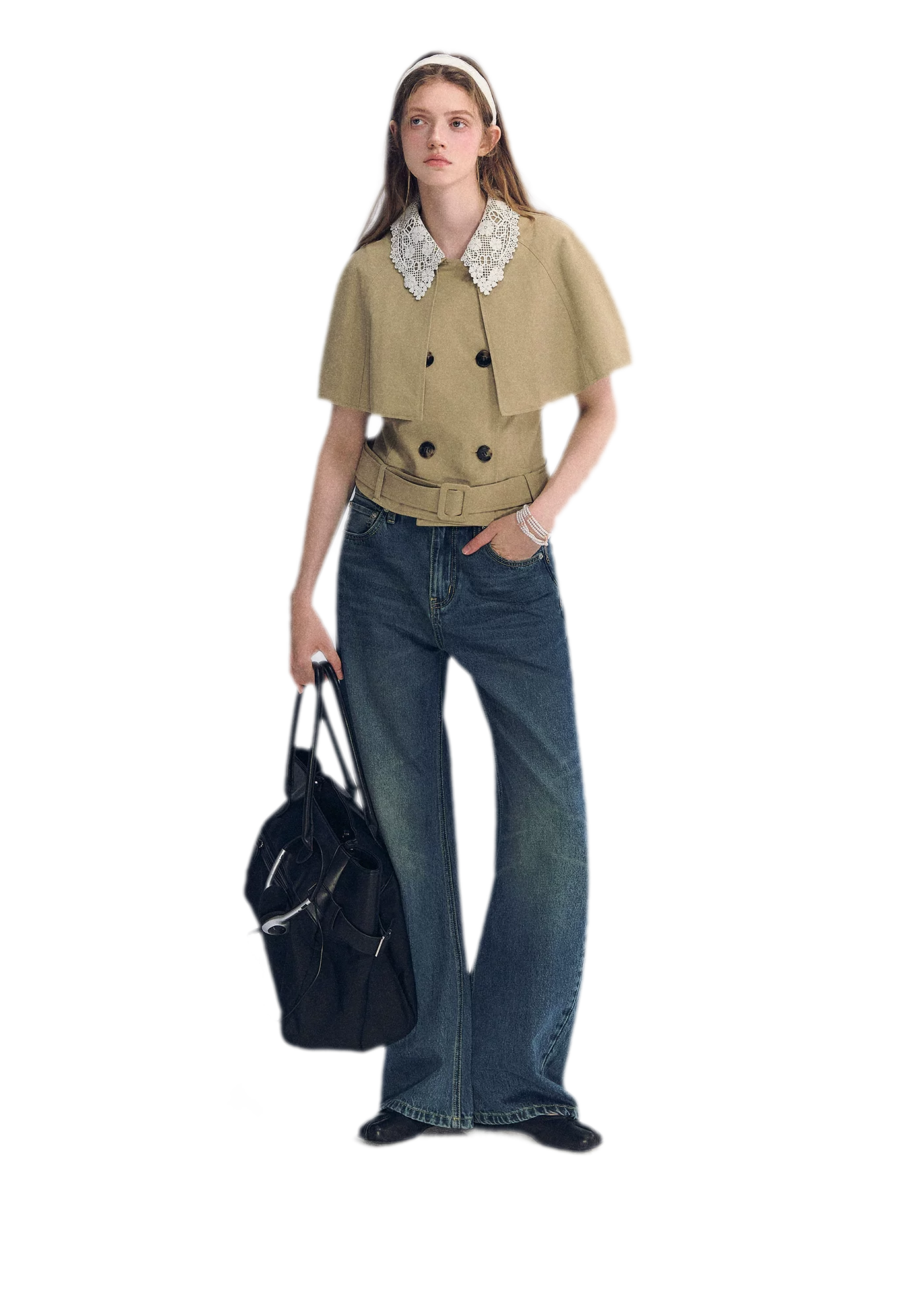 Vintage Wash Wide-Leg Jeans