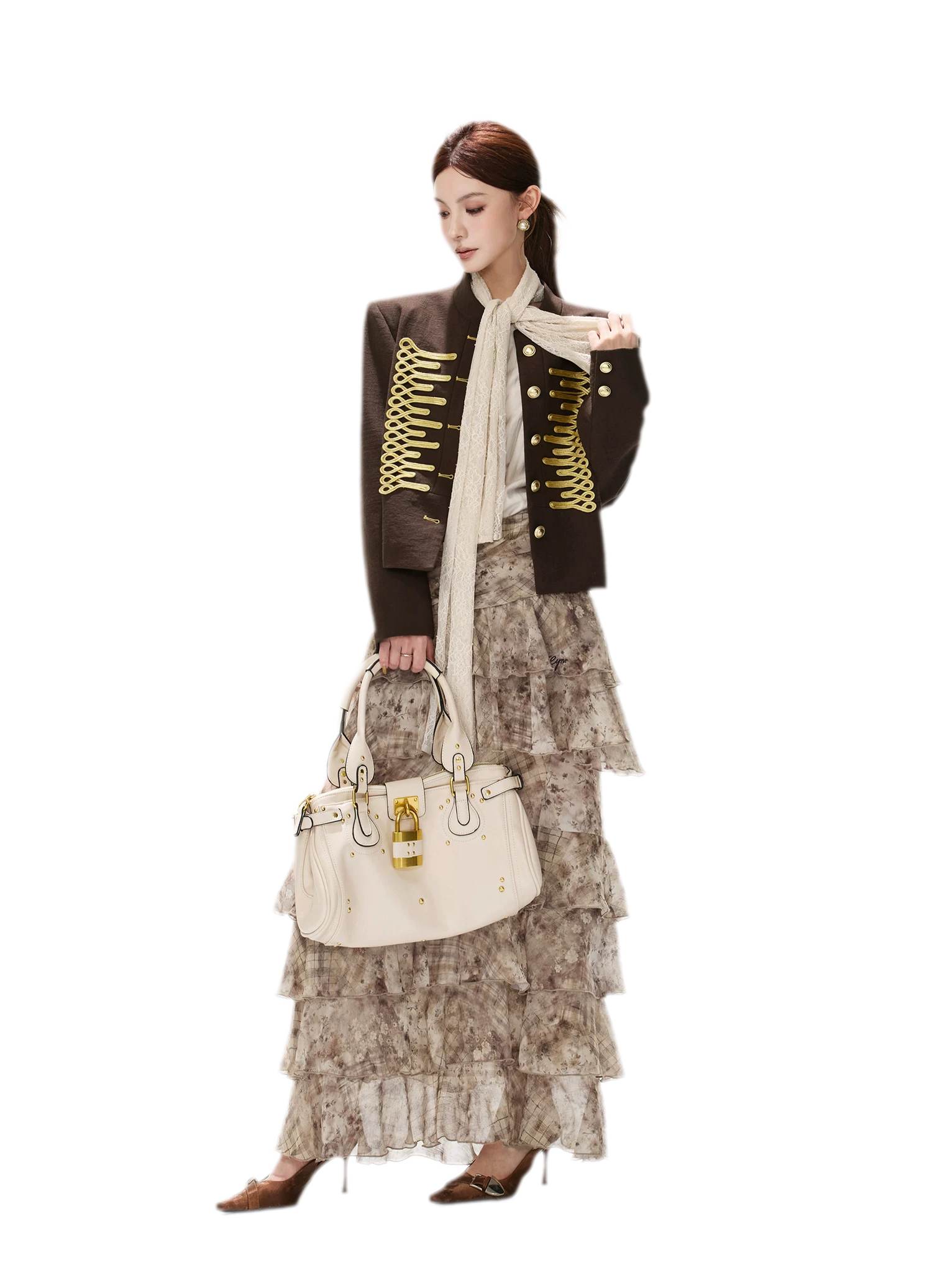 Textured Cropped Stand-Collar Jacket