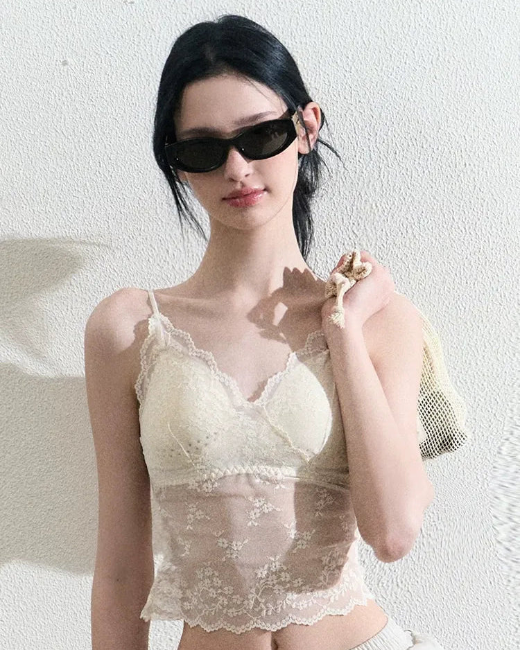 Lace Slim Cami Top | Final Sale