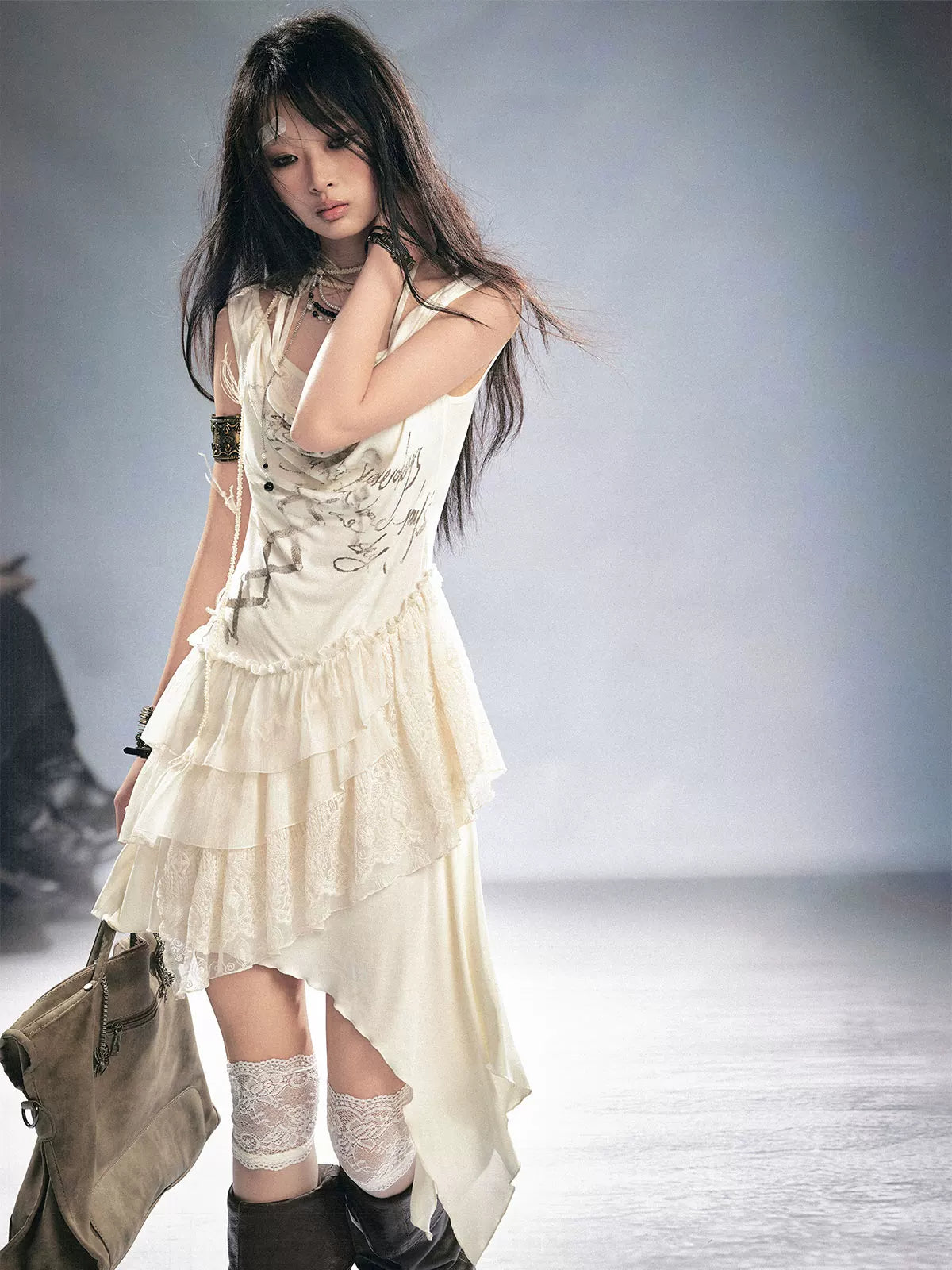 Rebellious Lace Ruffle Dress