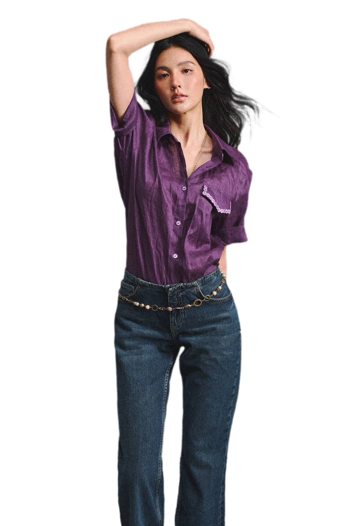 Linen Relaxed Cuff Shirt
