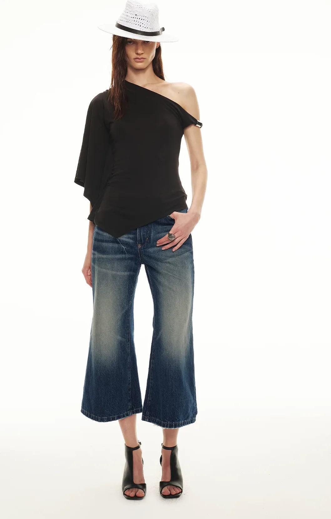 Modal Asymmetrical Single-Shoulder Top