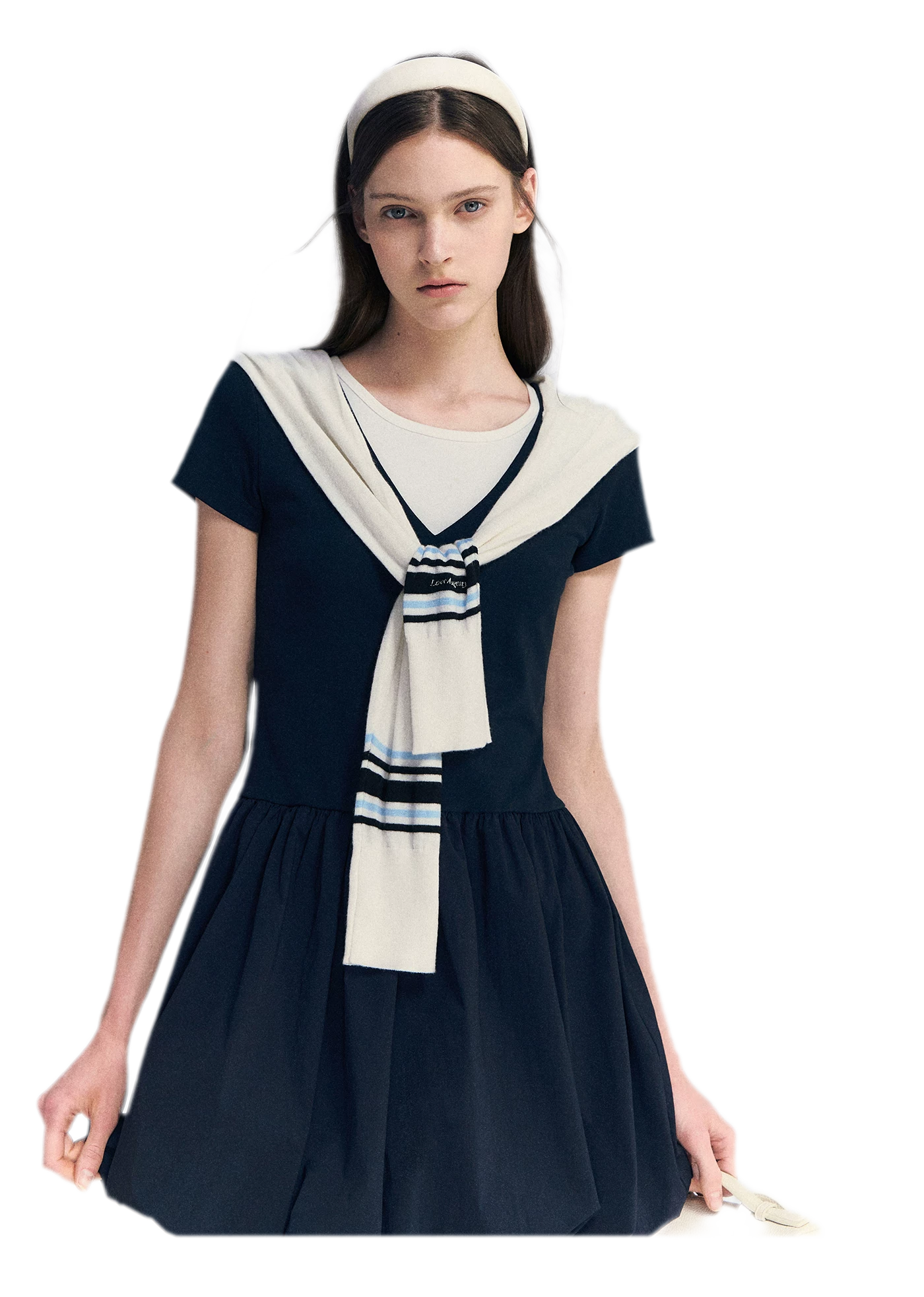 Contrast Trim Bubble Dress