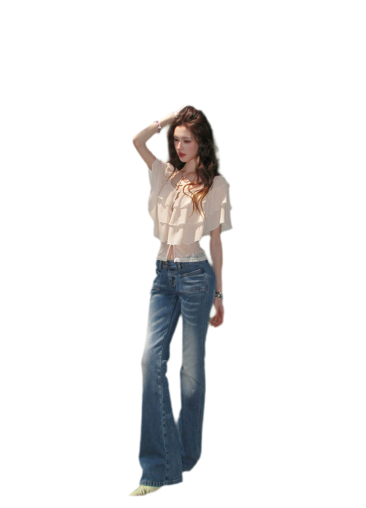 Low Rise Flare Jeans