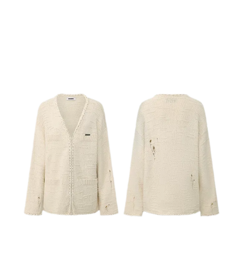 Three-Dimensional Jacquard Cardigan