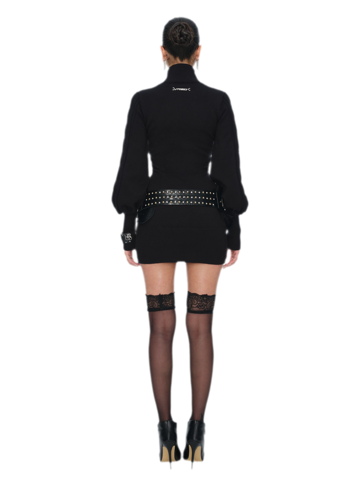 שמלת סריג צמודה בגזרת Bodycon עם כפתורי נפוליאון