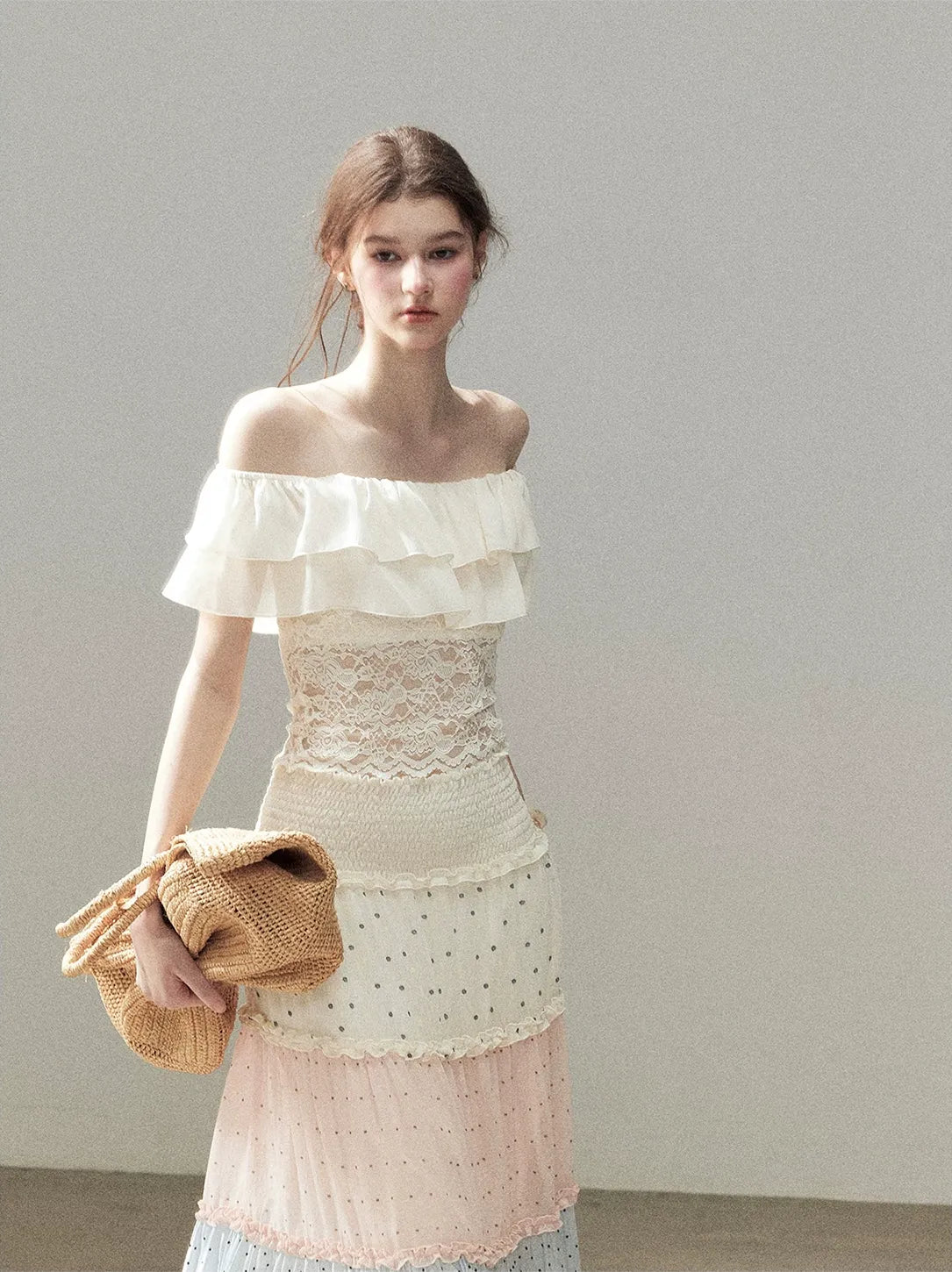 Ruffle Lace Off-Shoulder Top