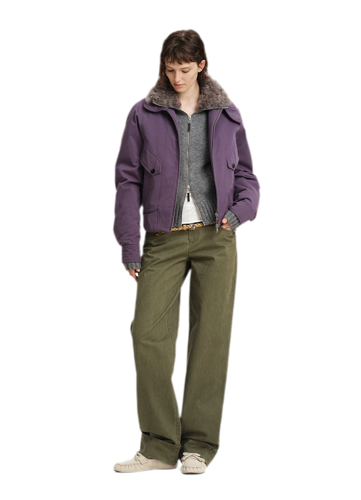 Veste utilitaire courte en coton
